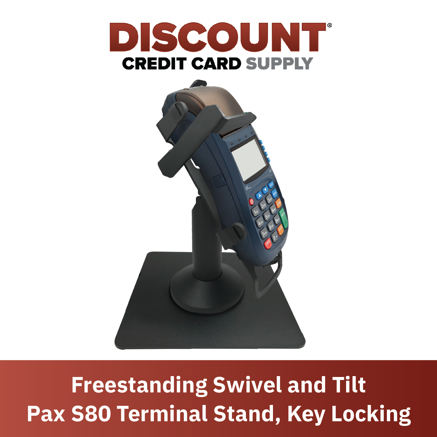 PAX S80 Key Locking Freestanding Swivel and Tilt Metal Stand - DCCSUPPLY.COM