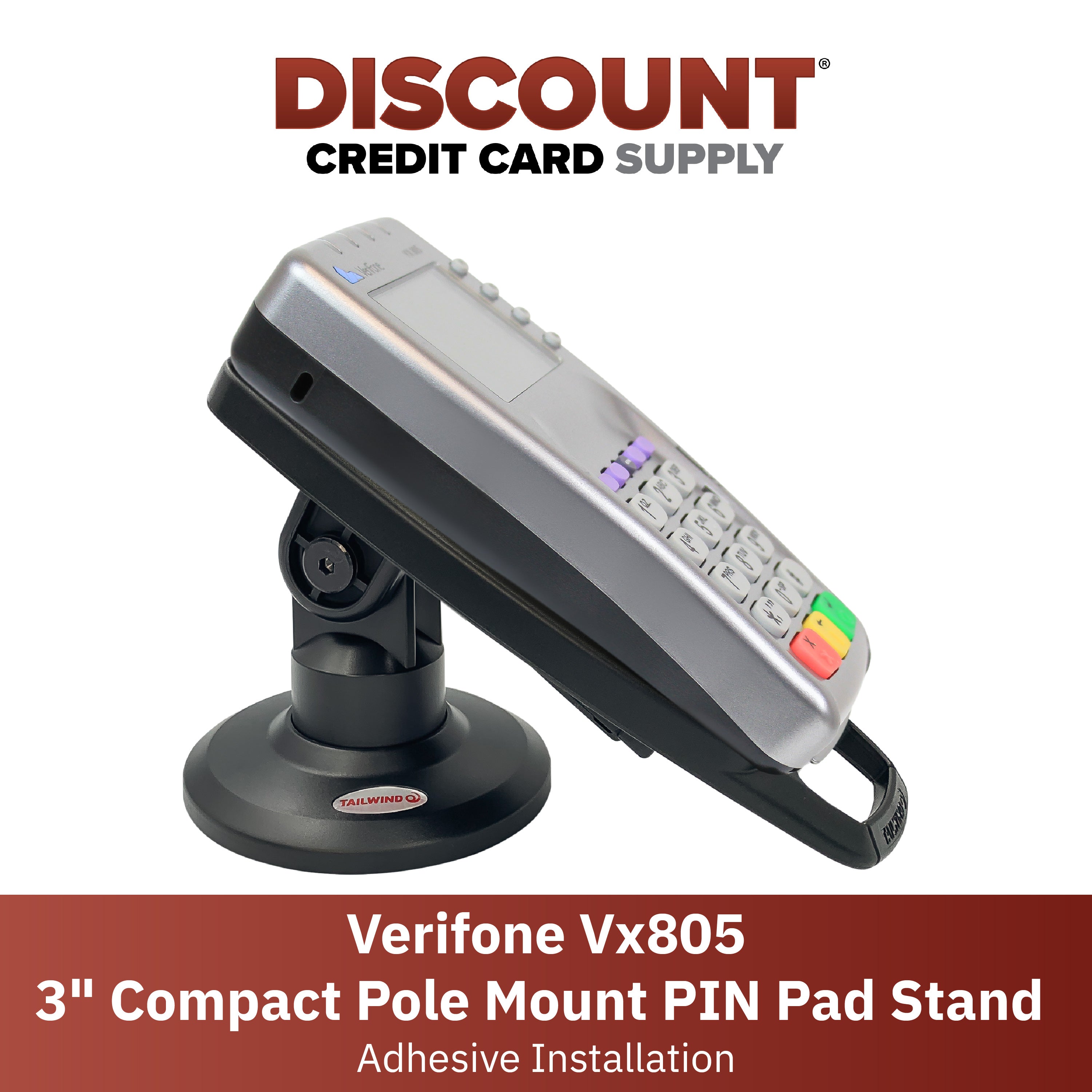 Verifone Vx805 3" Compact Pole Mount Terminal Stand - DCCSUPPLY.COM