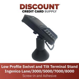 Ingenico Lane/3000/5000/7000 PIN Pad Low Profile Swivel and Tilt Metal Stand - DCCSUPPLY.COM