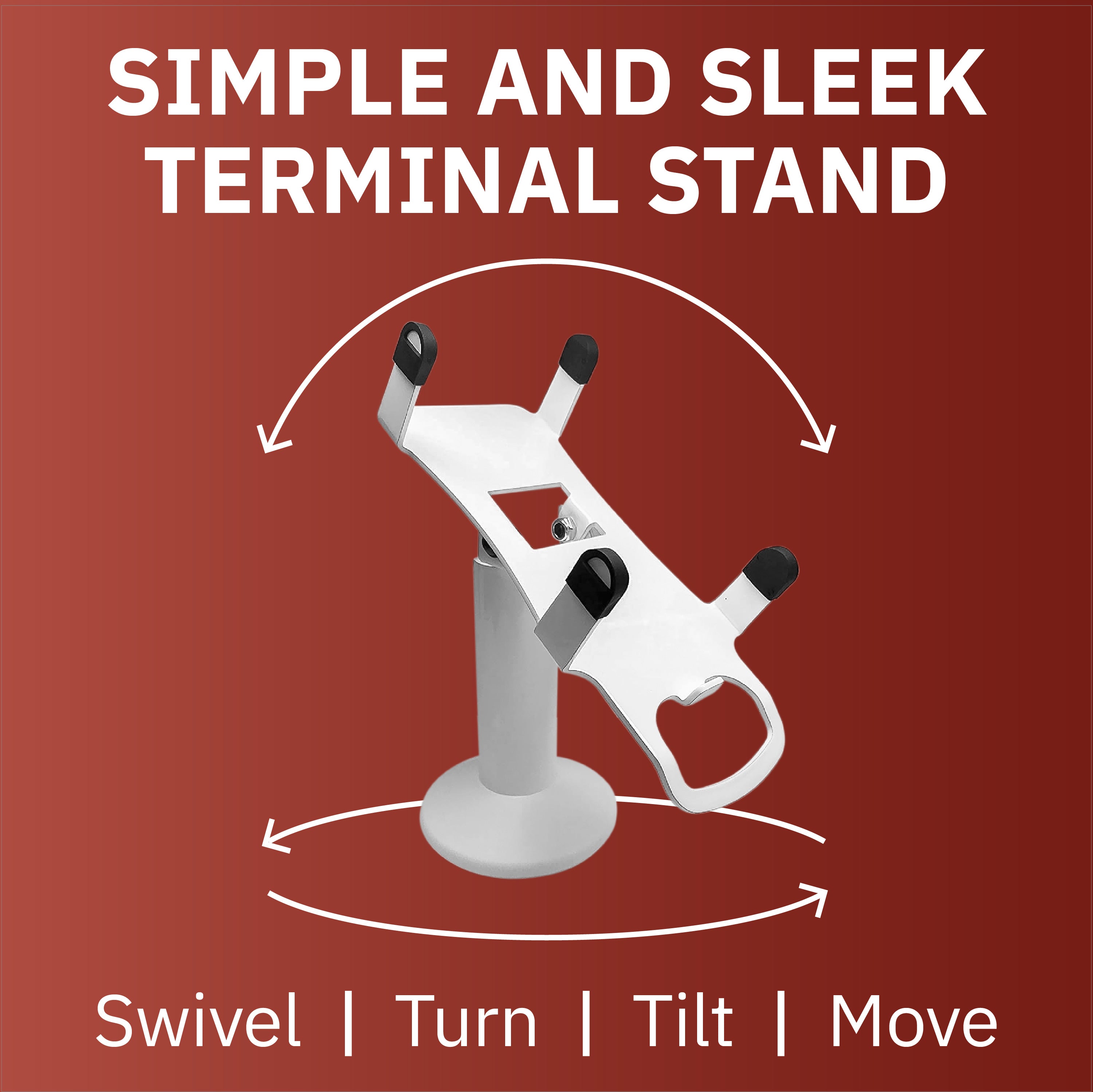 PAX A80 White Swivel and Tilt Stand - DCCSUPPLY.COM