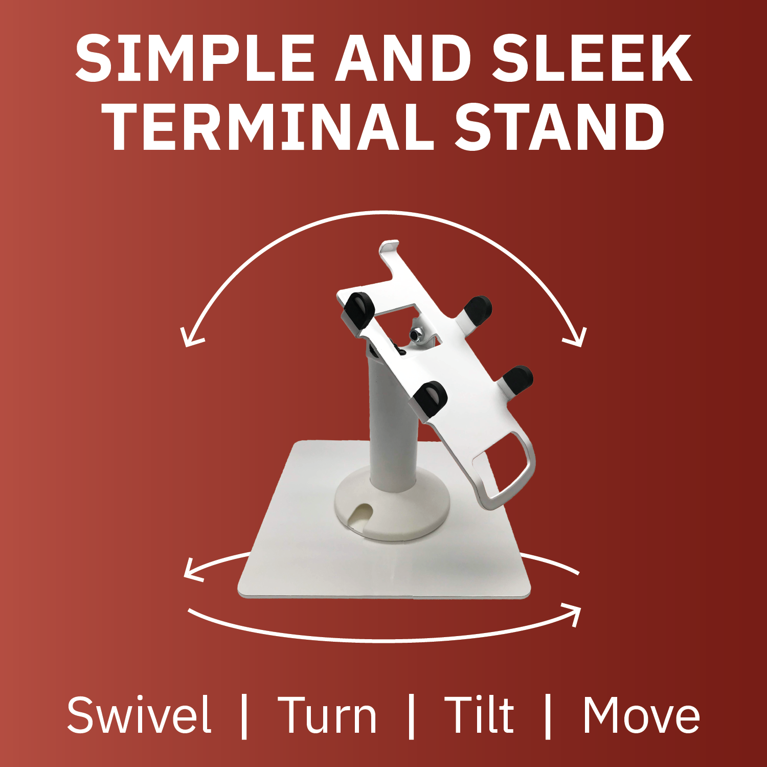 First Data FD35 / FD40 White Freestanding Swivel and Tilt Metal Stand - DCCSUPPLY.COM