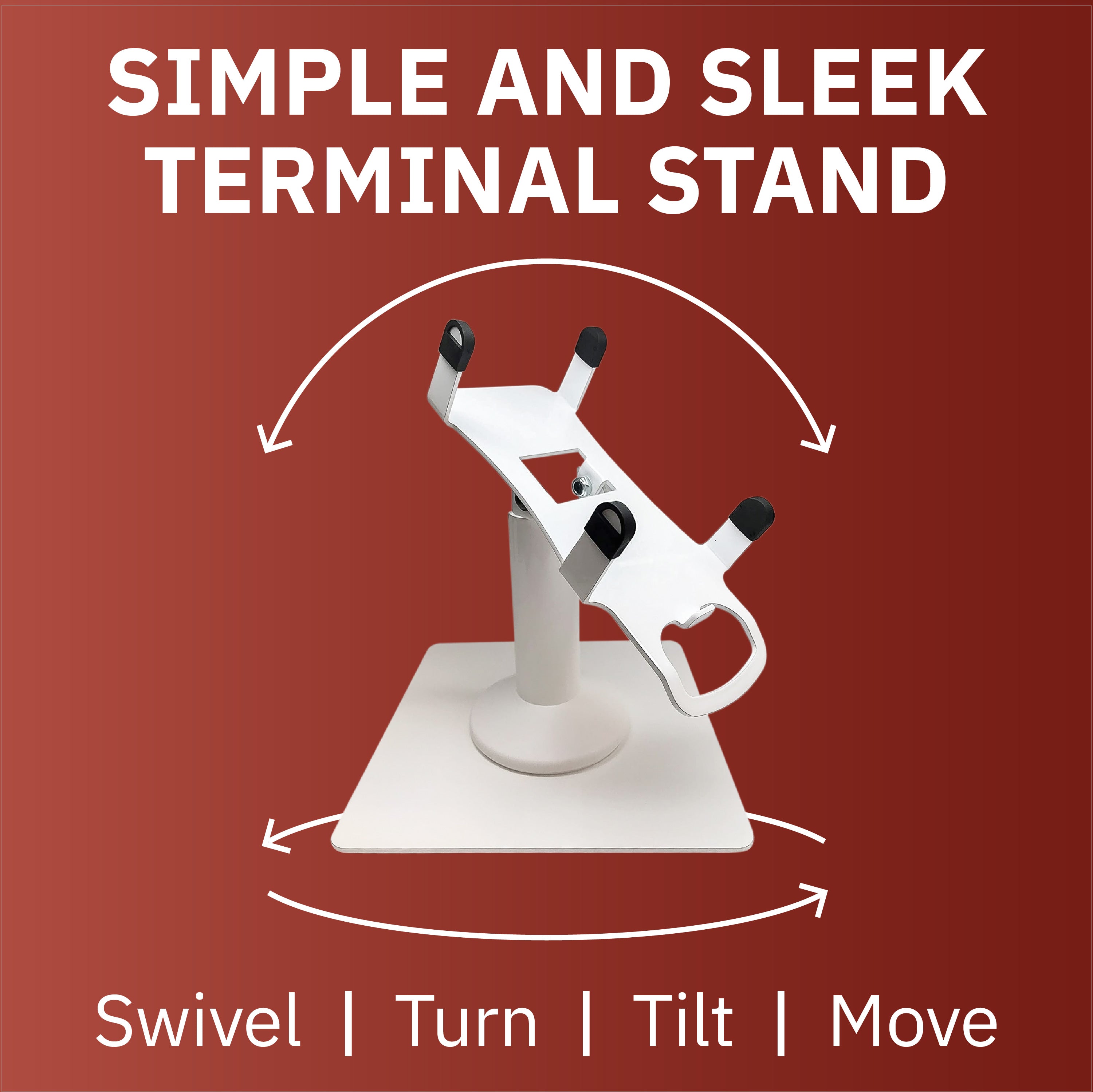 PAX A80 White Freestanding Swivel and Tilt Metal Stand - DCCSUPPLY.COM