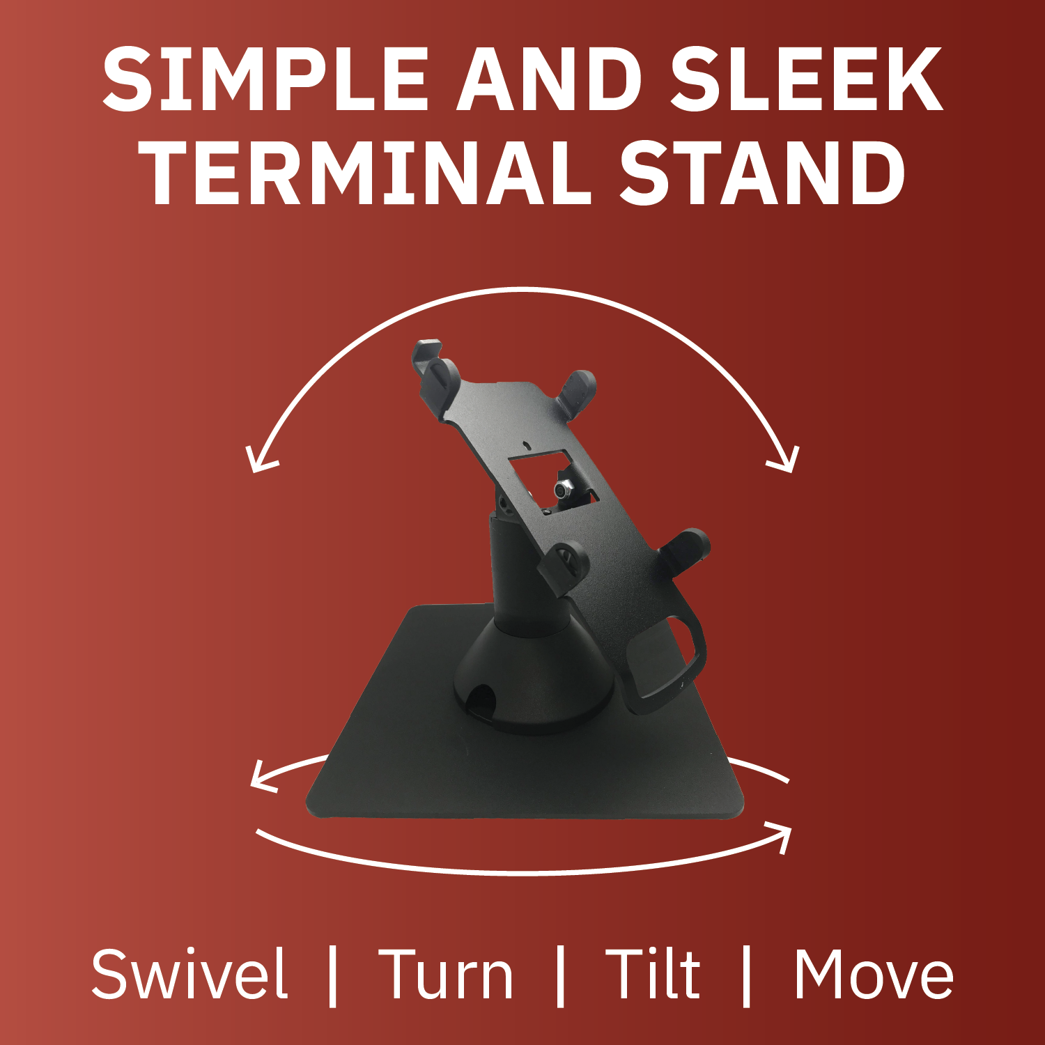 Ingenico IPP310 / IPP320 / IPP350 Low Profile Swivel and Tilt Freestanding Metal Stand with Square Plate - DCCSUPPLY.COM