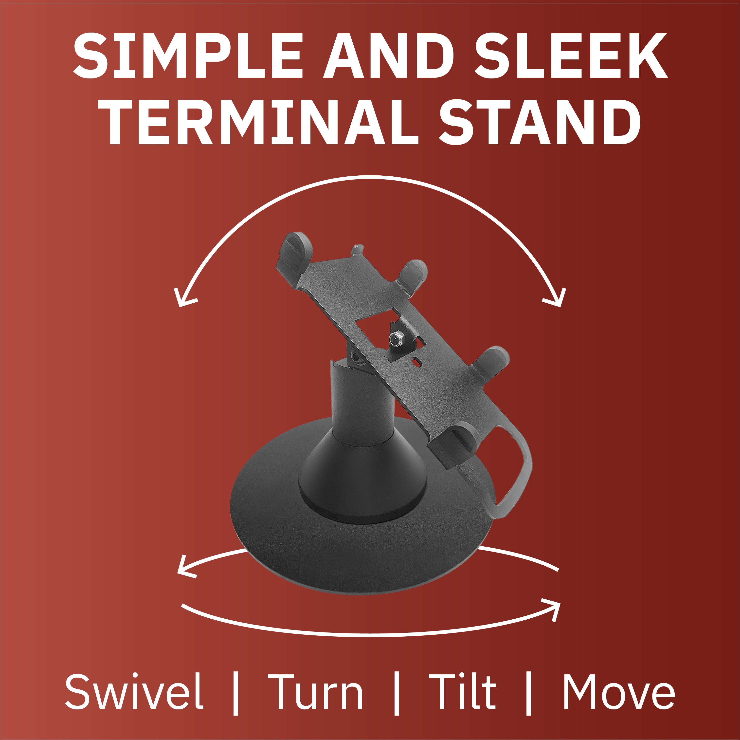 PAX S300 / SP30 Low Profile Freestanding Swivel Stand with Round Plate - DCCSUPPLY.COM