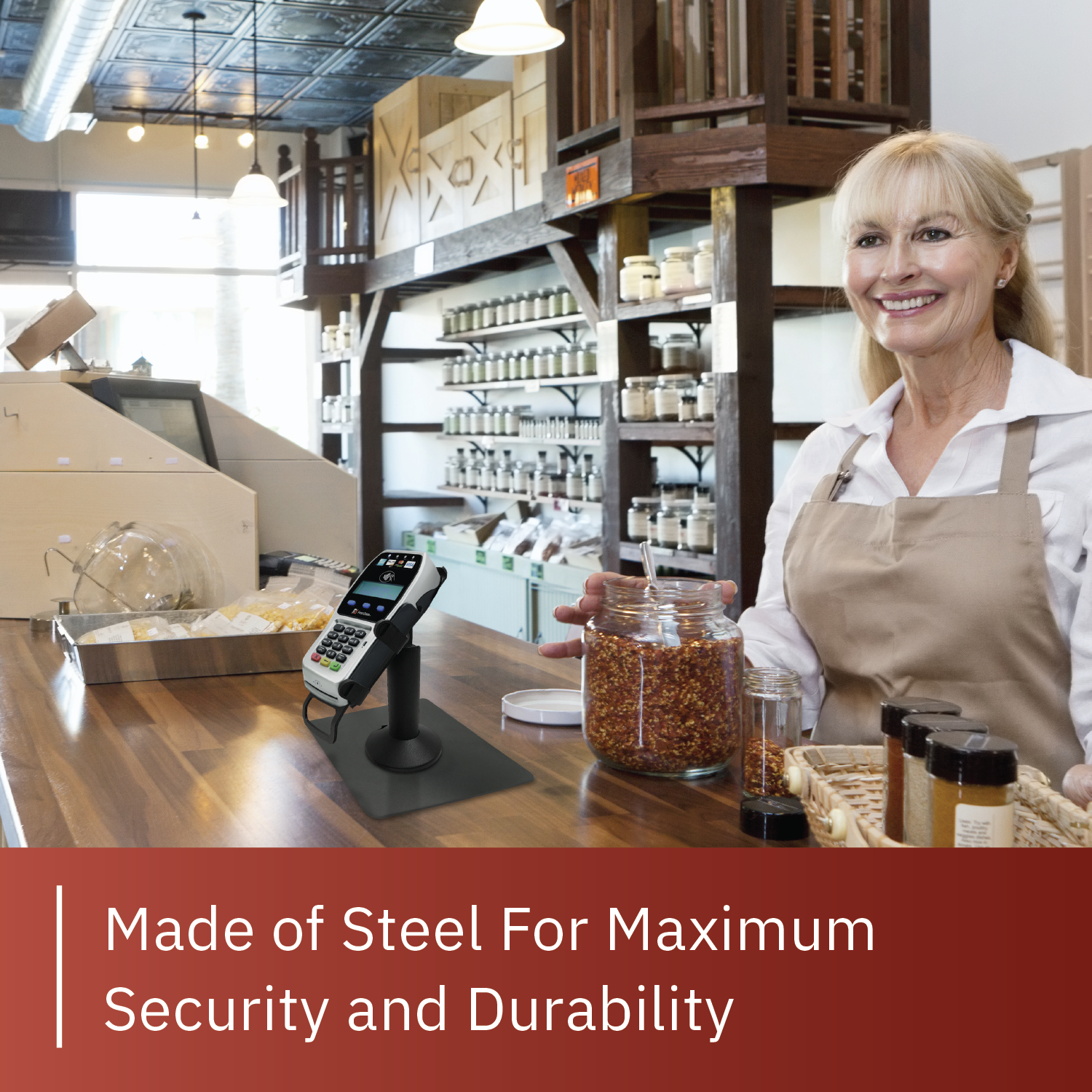 First Data FD35 / FD40 Freestanding Black Swivel and Tilt Metal Stand - DCCSUPPLY.COM