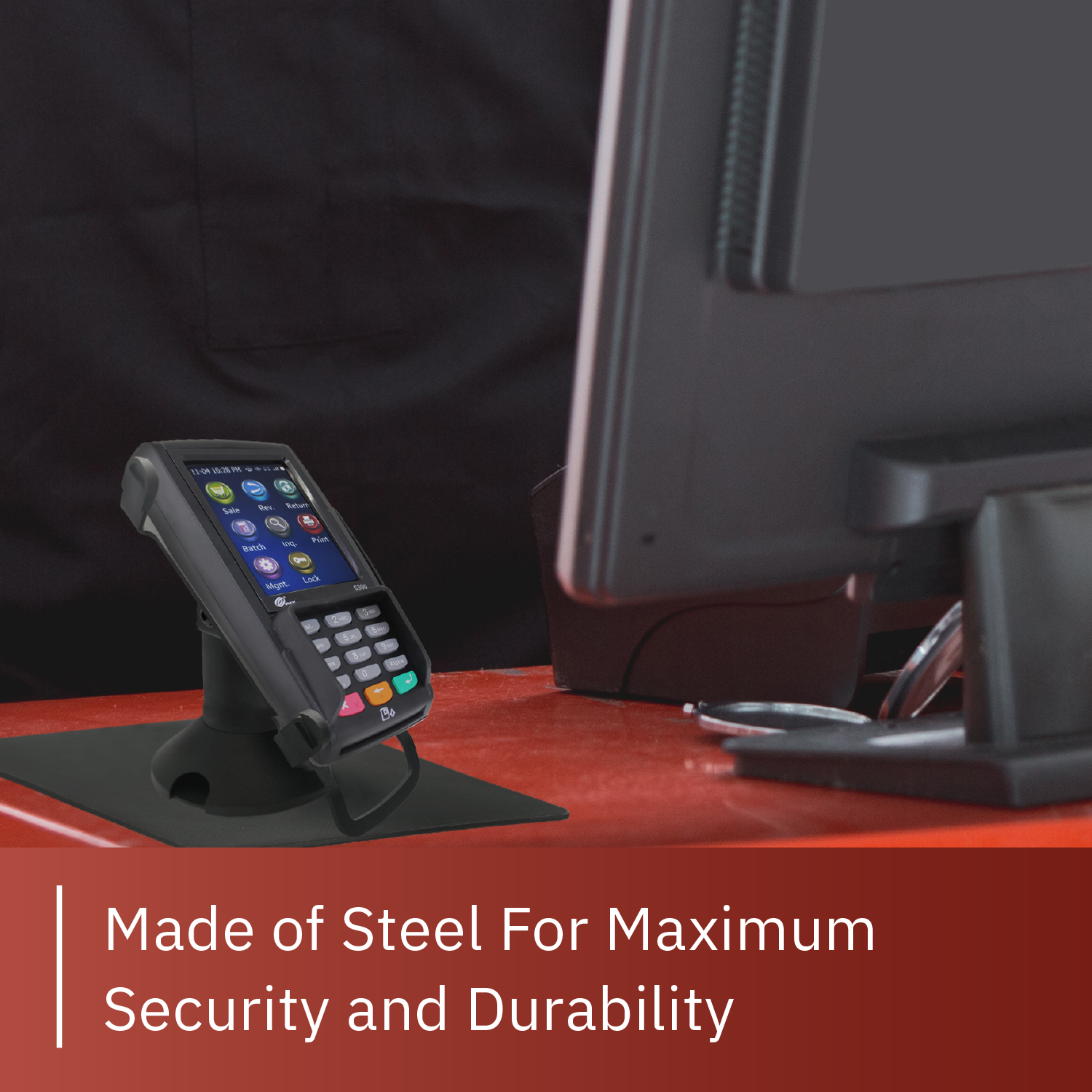 PAX S300 / SP30 Low Profile Swivel and Tilt Freestanding Metal Stand with Square Plate - DCCSUPPLY.COM