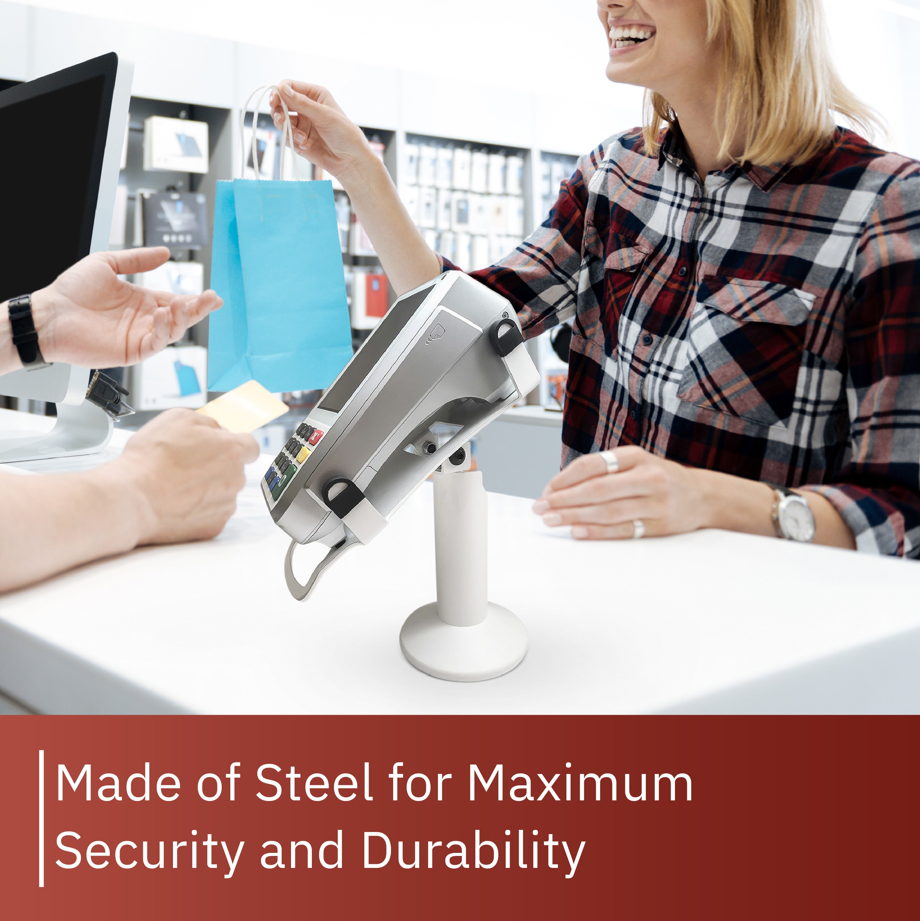 PAX A80 White Swivel and Tilt Stand - DCCSUPPLY.COM