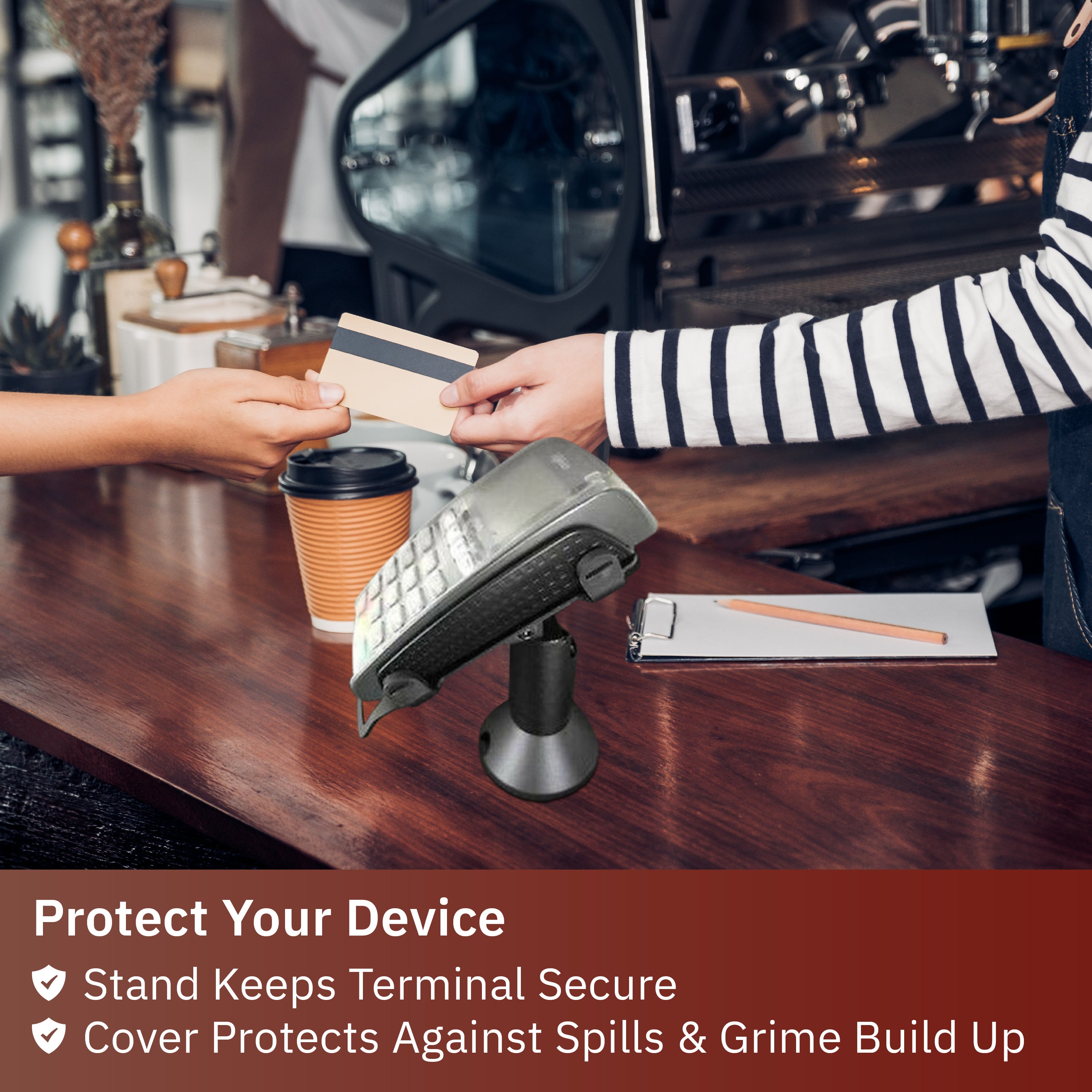 Ingenico IPP310/315/320/350 Swivel and Tilt Stand w/Full Device Protective Cover - DCCSUPPLY.COM