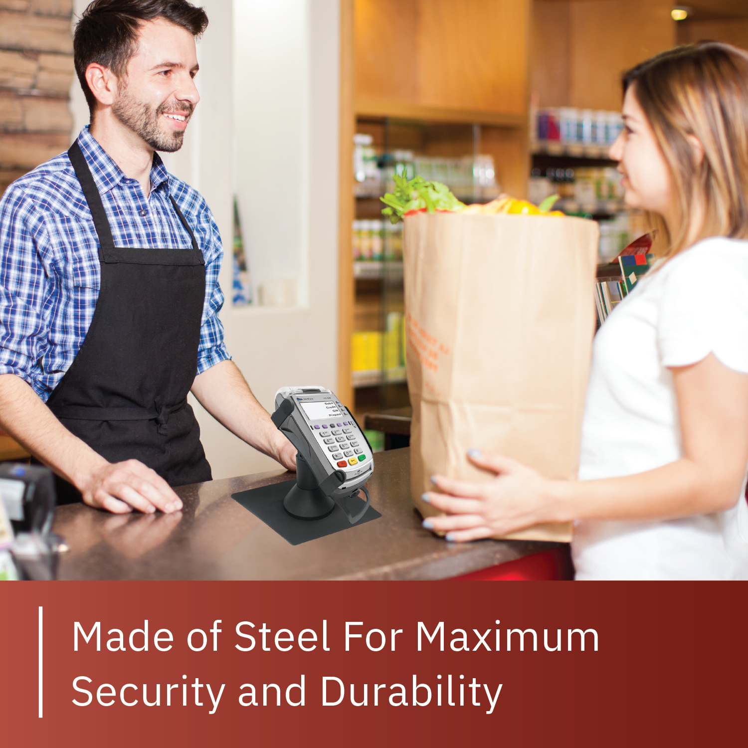 Verifone Vx520 Low Profile Swivel and Tilt Freestanding Metal Stand - DCCSUPPLY.COM