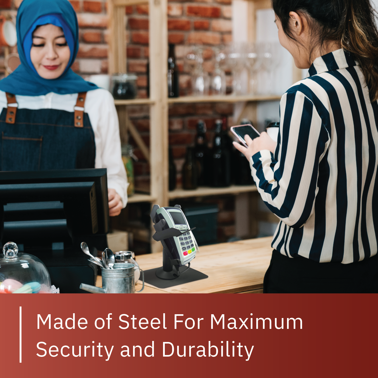 Ingenico ICT 220/250 Key Locking Freestanding Swivel and Tilt Metal Stand - DCCSUPPLY.COM