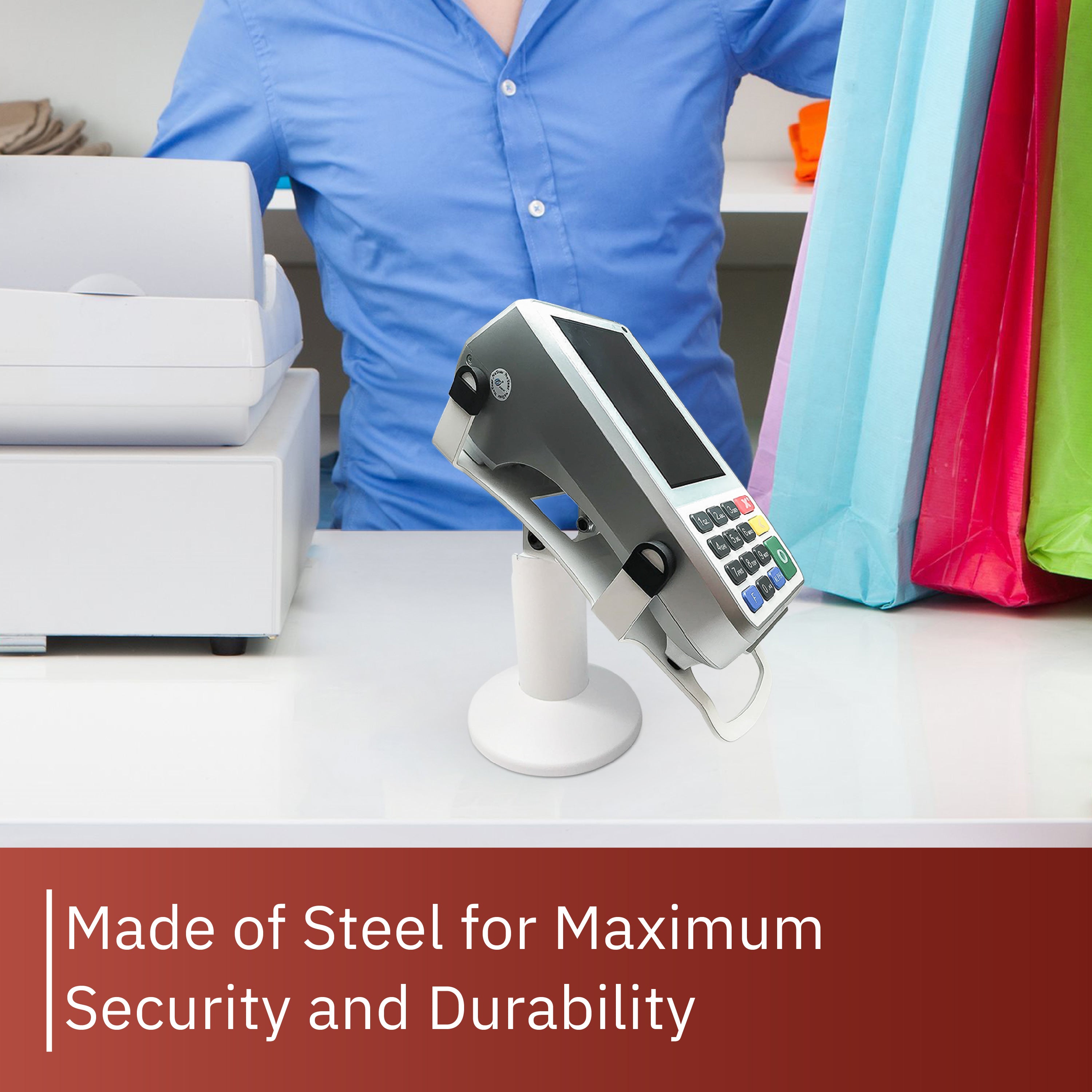 PAX A80 Low Profile Swivel and Tilt Metal Stand - DCCSUPPLY.COM