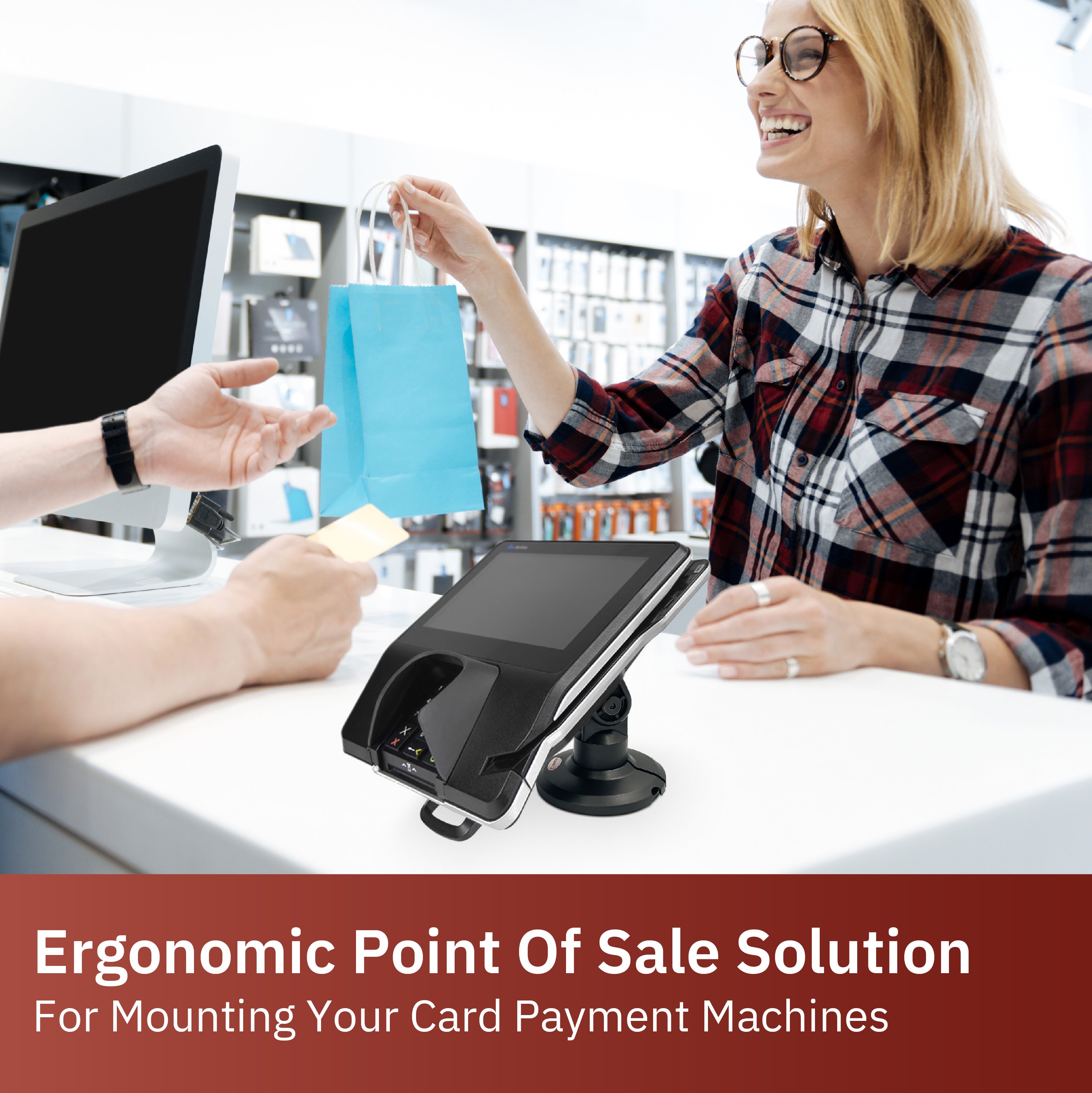 Verifone Mx915/Mx925, M400, M440 3" Compact Pole Mount Terminal Stand - DCCSUPPLY.COM