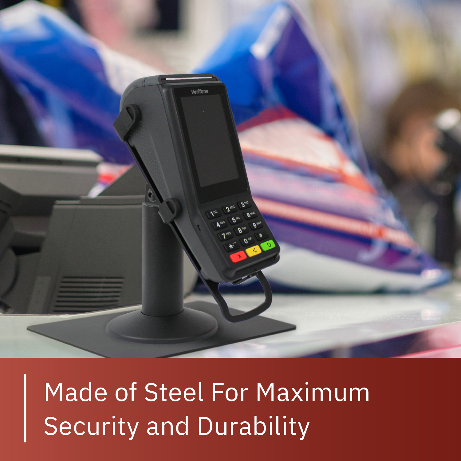 Verifone V200, V400 Freestanding Swivel and Tilt Metal Stand - DCCSUPPLY.COM