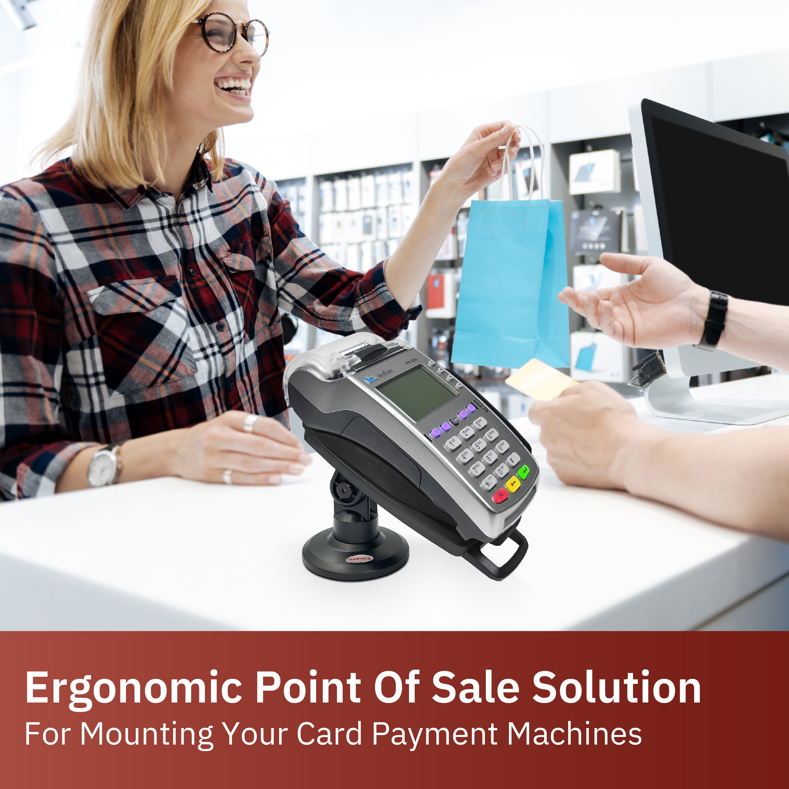 Verifone Vx520 EMV 3" 3G Wireless Compact Pole Mount Terminal Stand - DCCSUPPLY.COM