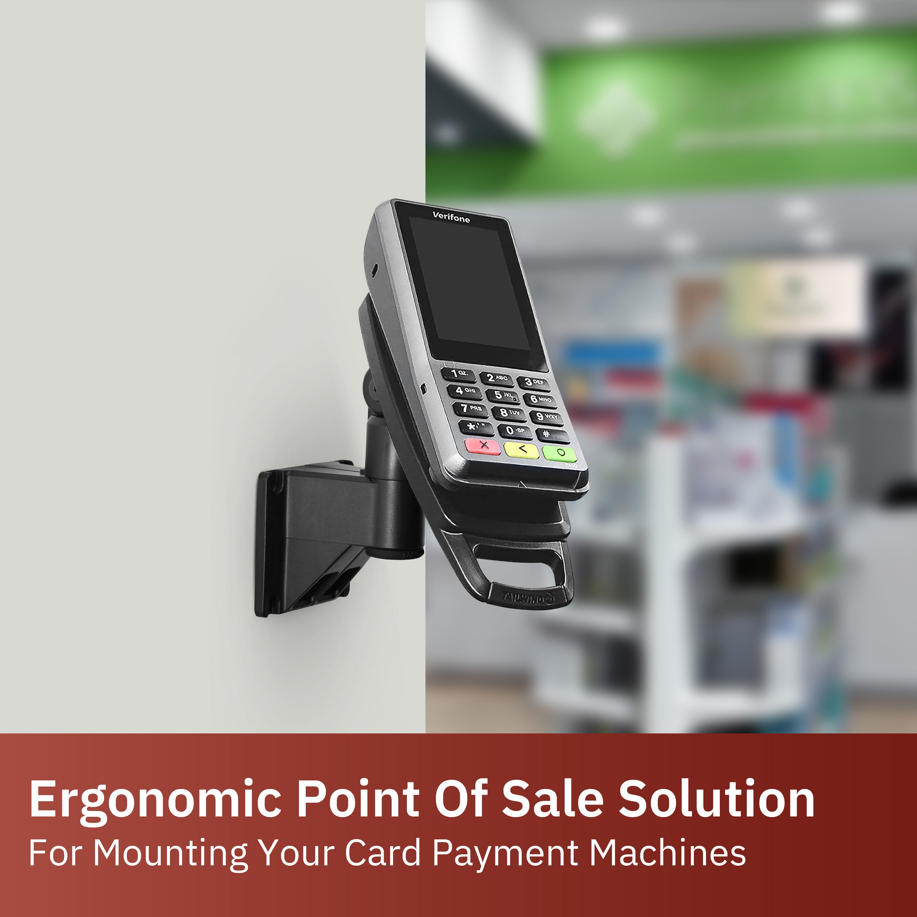 Verifone P200/P400 7" Key Locking Wall Mount Terminal Stand - DCCSUPPLY.COM