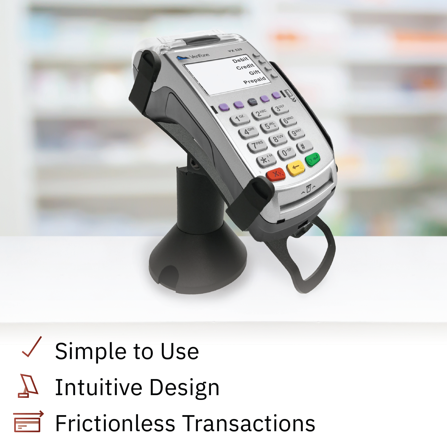 Verifone Vx520 Low Profile Swivel and Tilt Metal Stand - DCCSUPPLY.COM