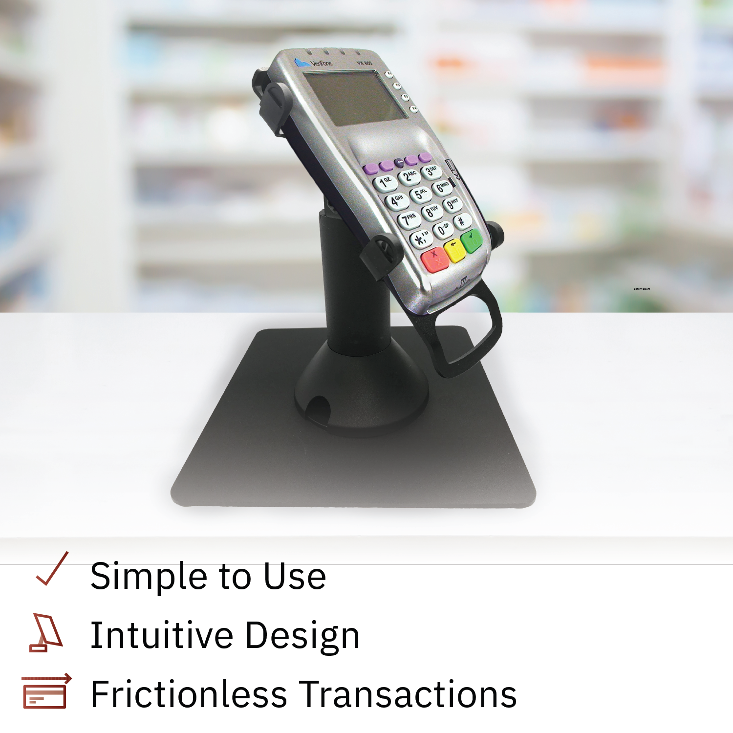 Verifone Vx805 Freestanding Swivel and Tilt Metal Stand - DCCSUPPLY.COM