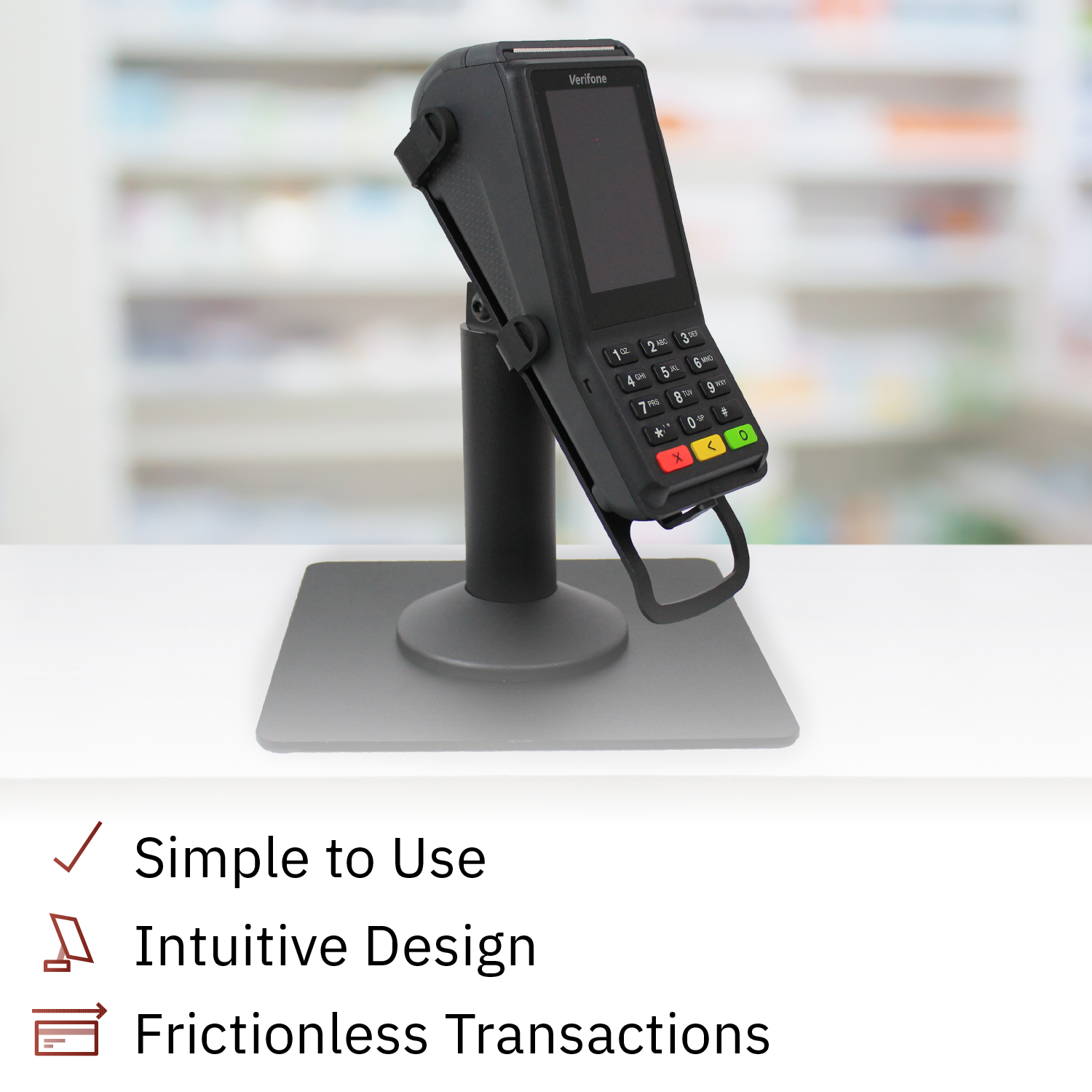Verifone V200, V400 Freestanding Swivel and Tilt Metal Stand - DCCSUPPLY.COM