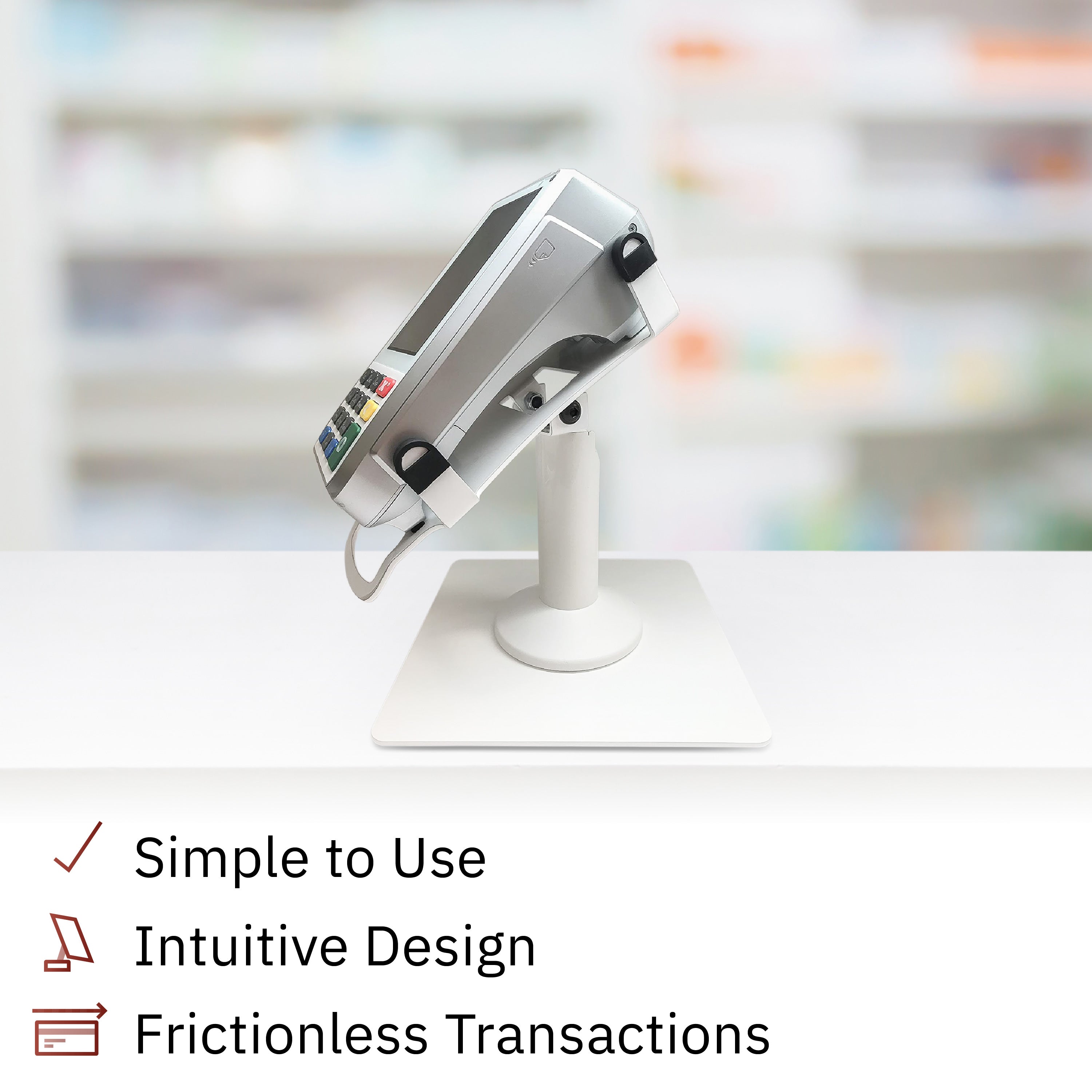 PAX A80 White Freestanding Swivel and Tilt Metal Stand - DCCSUPPLY.COM