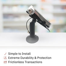 Load image into Gallery viewer, First Data FD35 / FD40 Swivel and Tilt Stand with Device to Stand Security Tether Lock, Two Keys 8&quot; (Black) - DCCSUPPLY.COM
