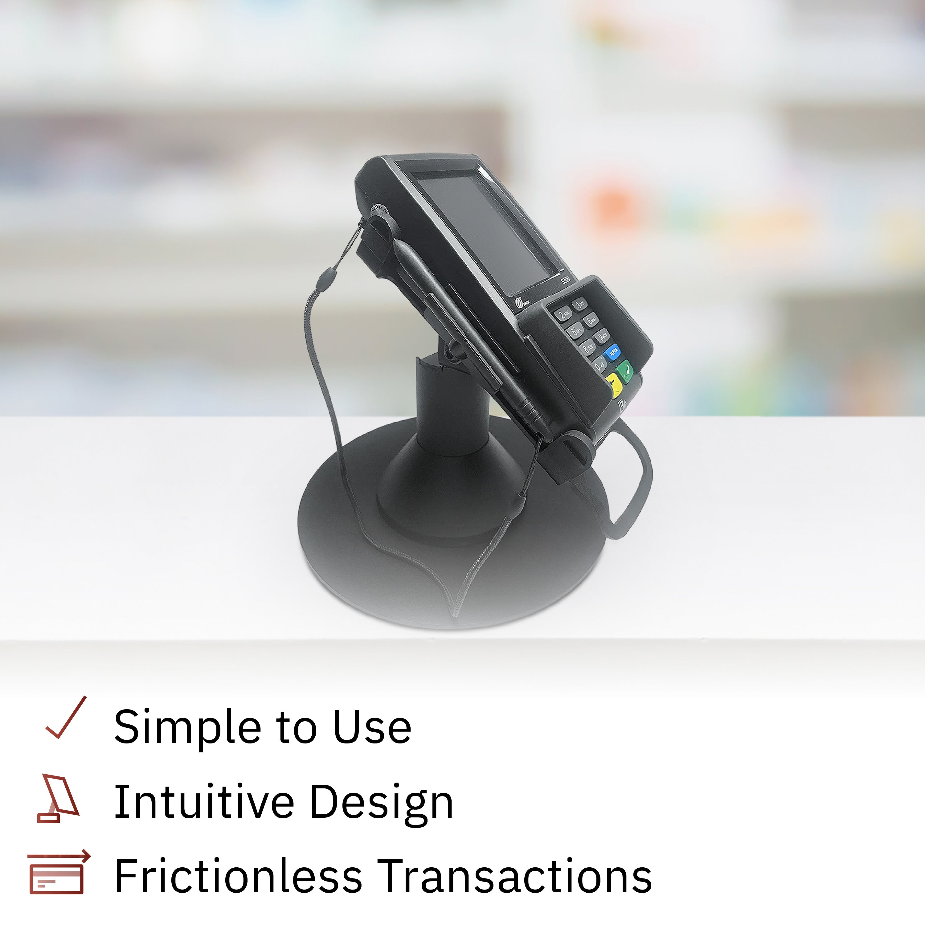 PAX S300 / SP30 Low Profile Freestanding Swivel Stand with Round Plate - DCCSUPPLY.COM