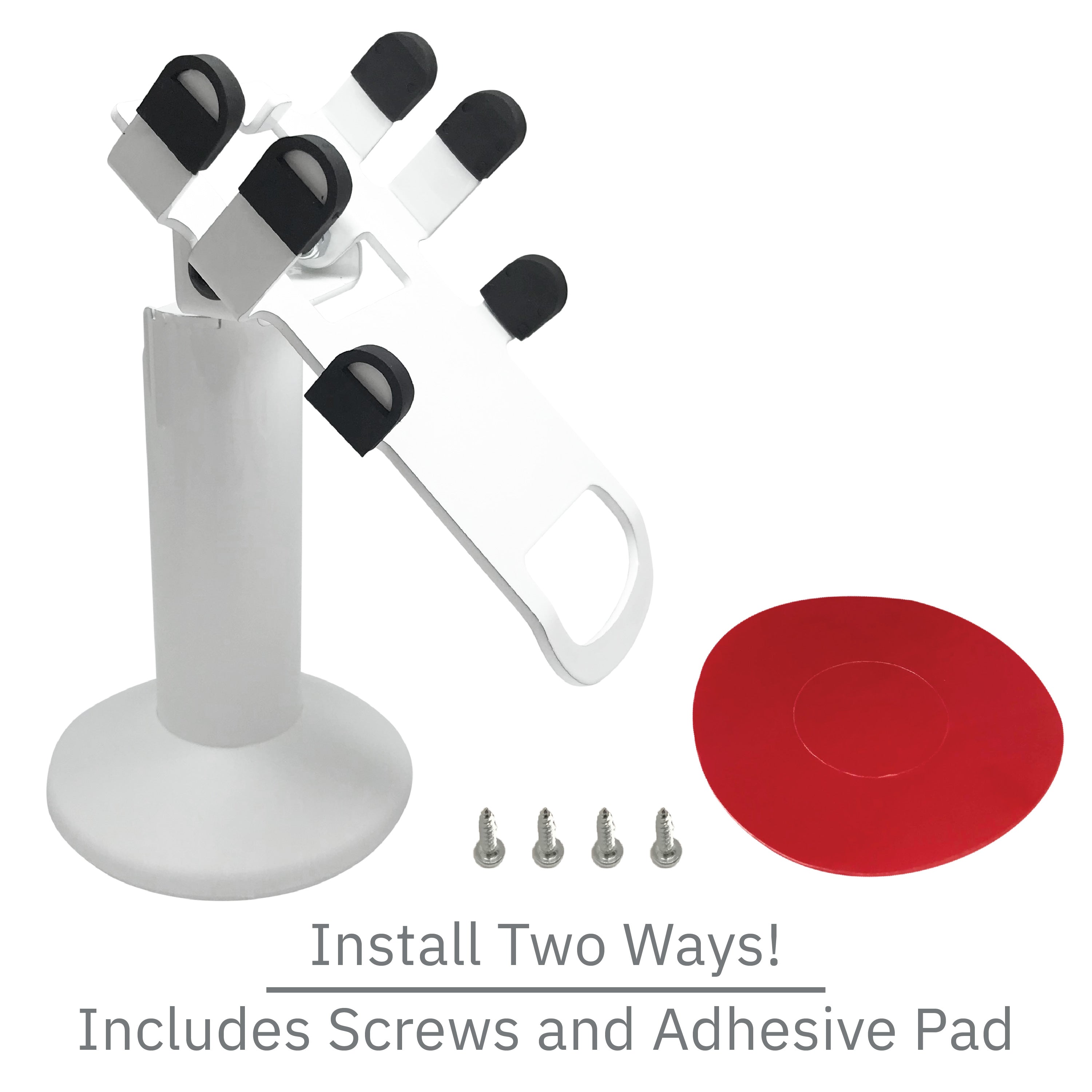 Clover Flex Swivel and Tilt Terminal Stand with Device to Stand Security Tether Lock, Two Keys 8" (Black) - DCCSUPPLY.COM