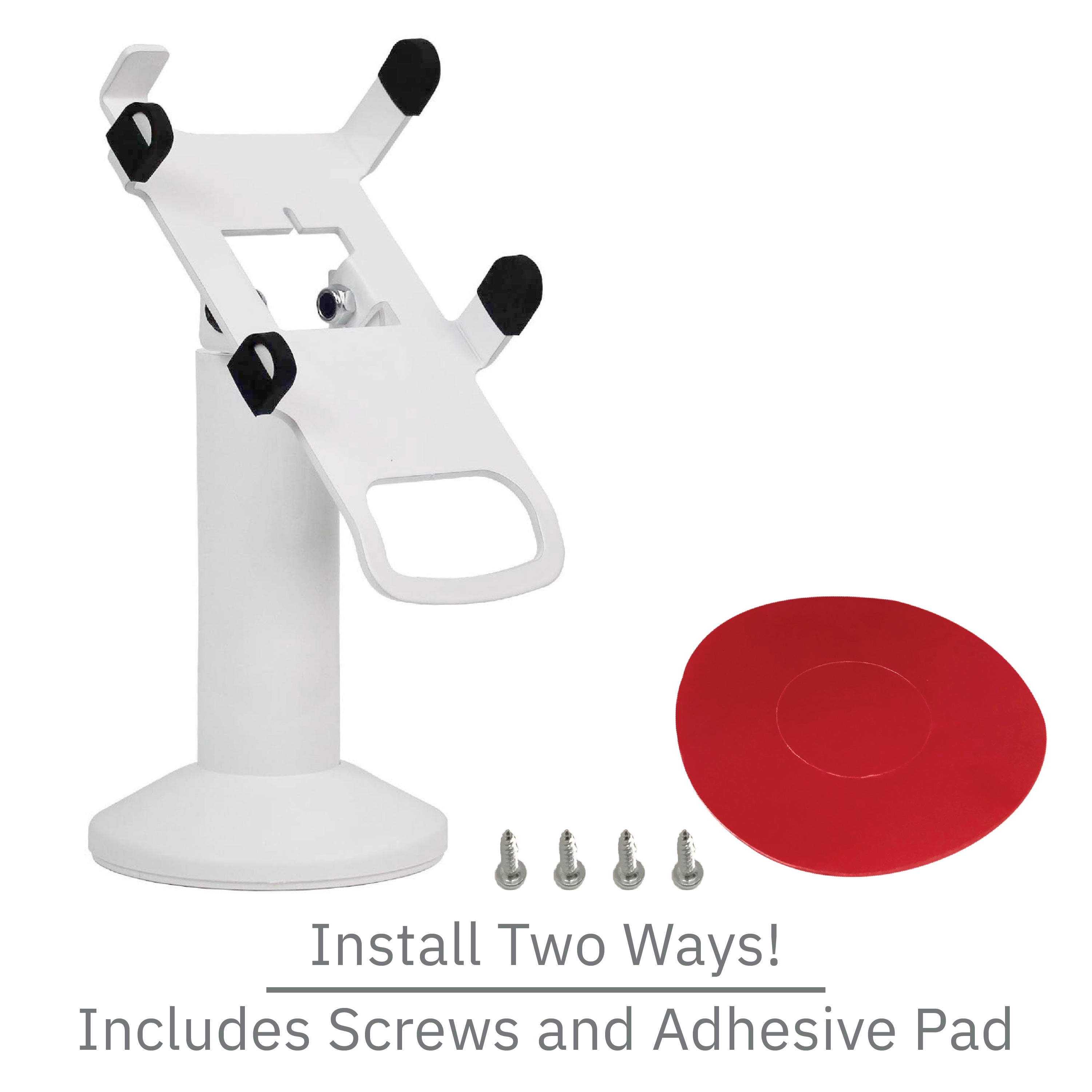 Dejavoo Z3/Z6 White Swivel and Tilt Stand with Device to Stand Security Tether Lock, Two Keys 8" (White) - DCCSUPPLY.COM