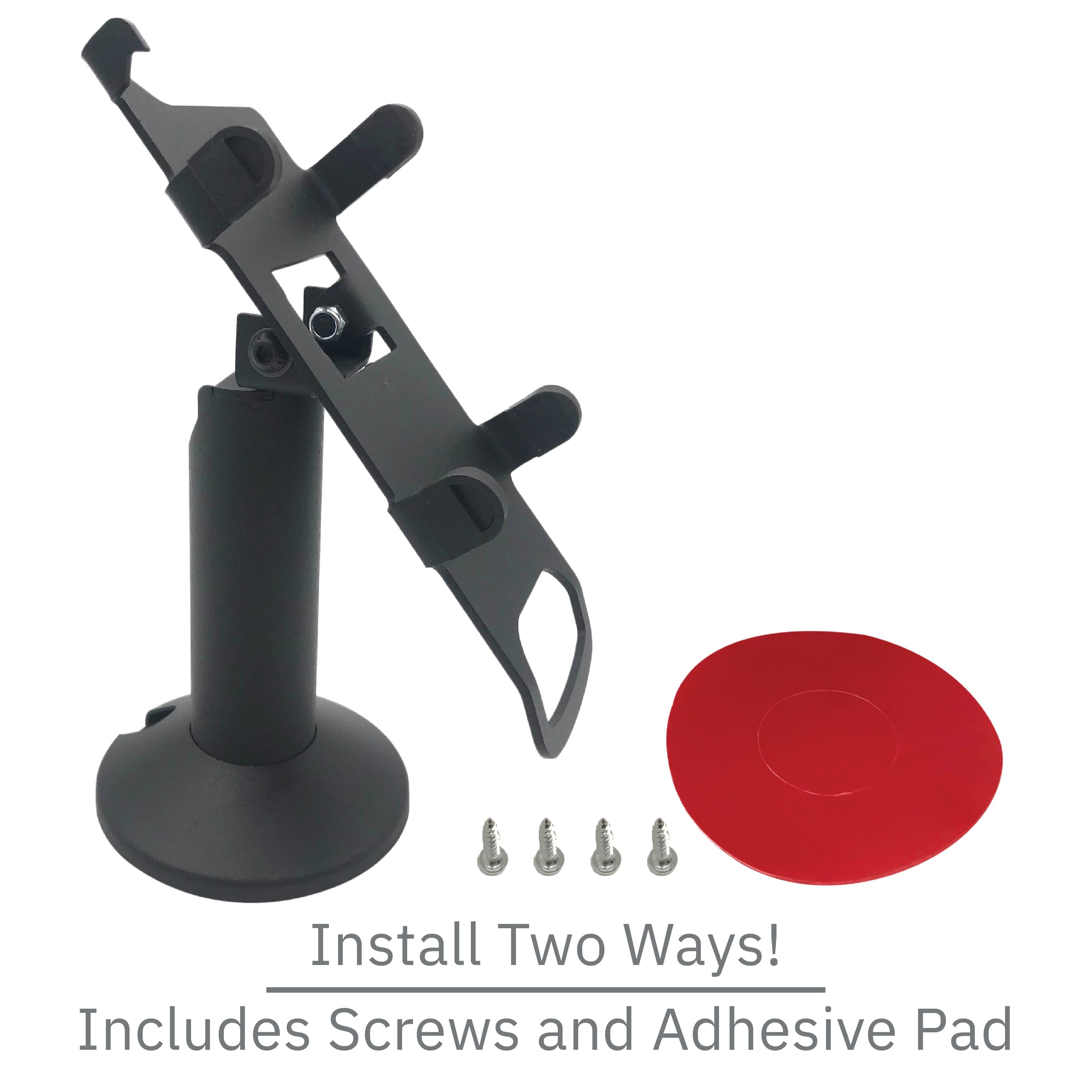 Ingenico Move/3500/5000 Swivel and Tilt Terminal Stand with Device to Stand Security Tether Lock, Two Keys 8" (Black) - DCCSUPPLY.COM