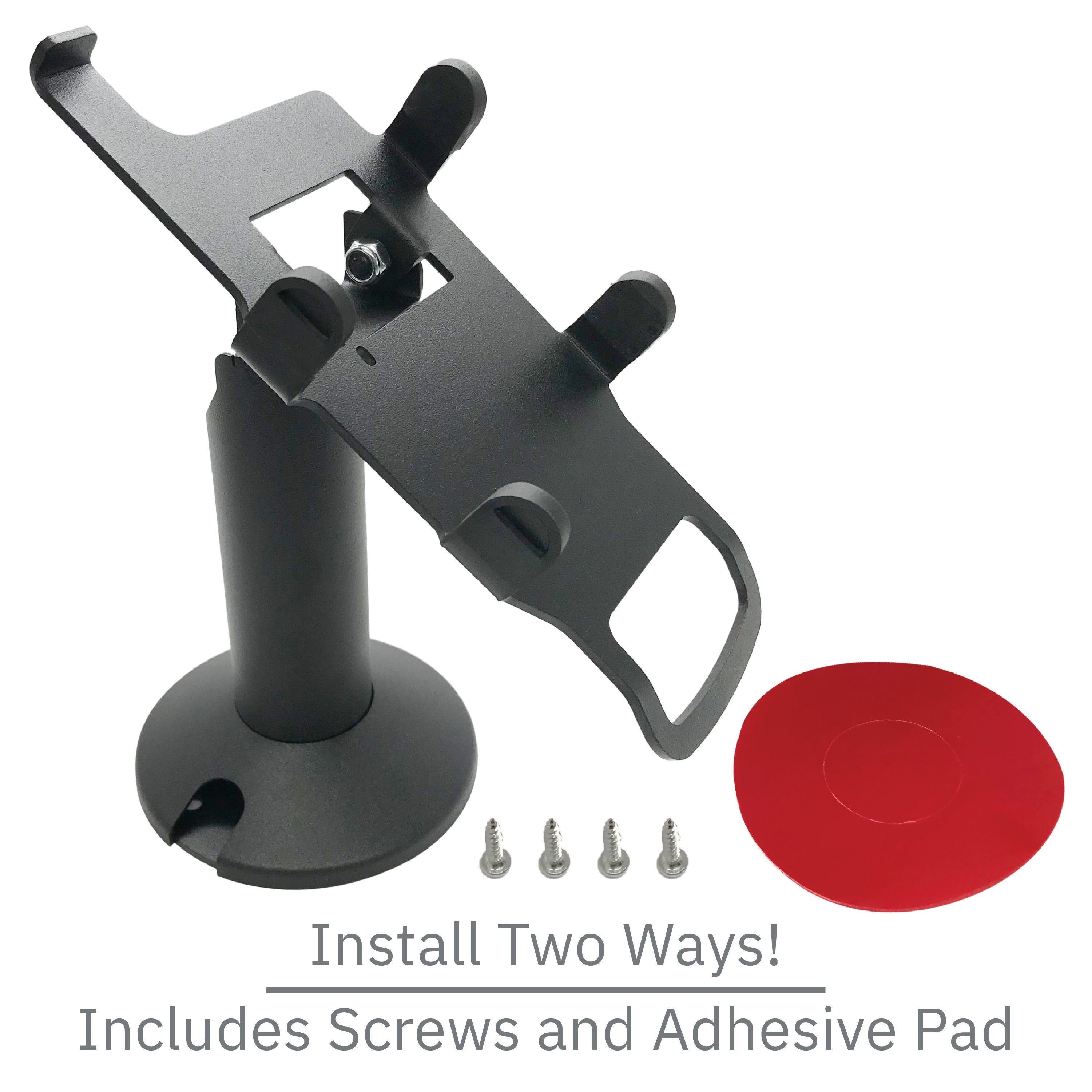 Vx805 Swivel and Tilt Terminal Stand with Device to Stand Security Tether Lock, Two Keys 8" (Black) - DCCSUPPLY.COM