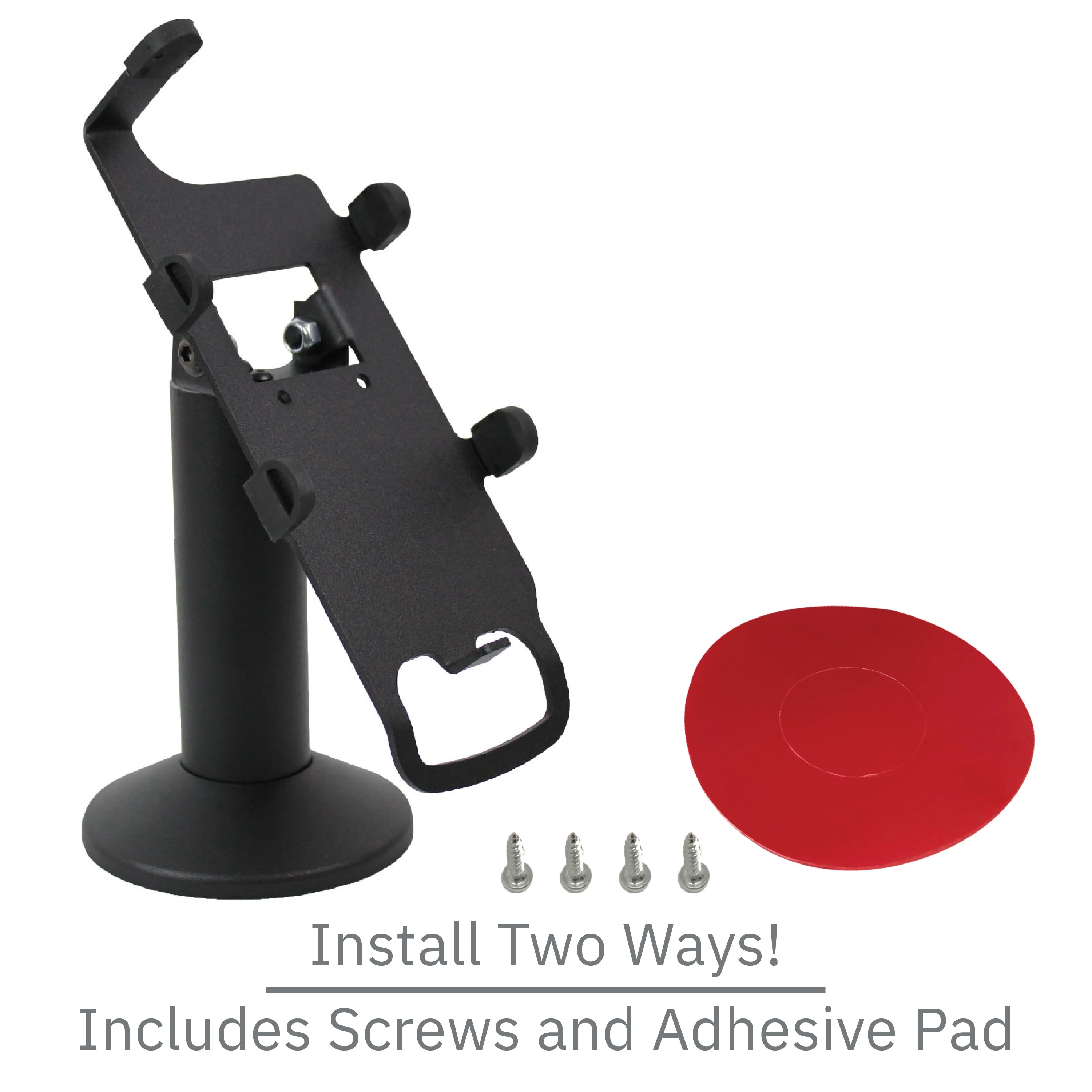 Verifone P200/P400 Swivel and Tilt Terminal Stand with Device to Stand Security Tether Lock, Two Keys 8" (Black) - DCCSUPPLY.COM