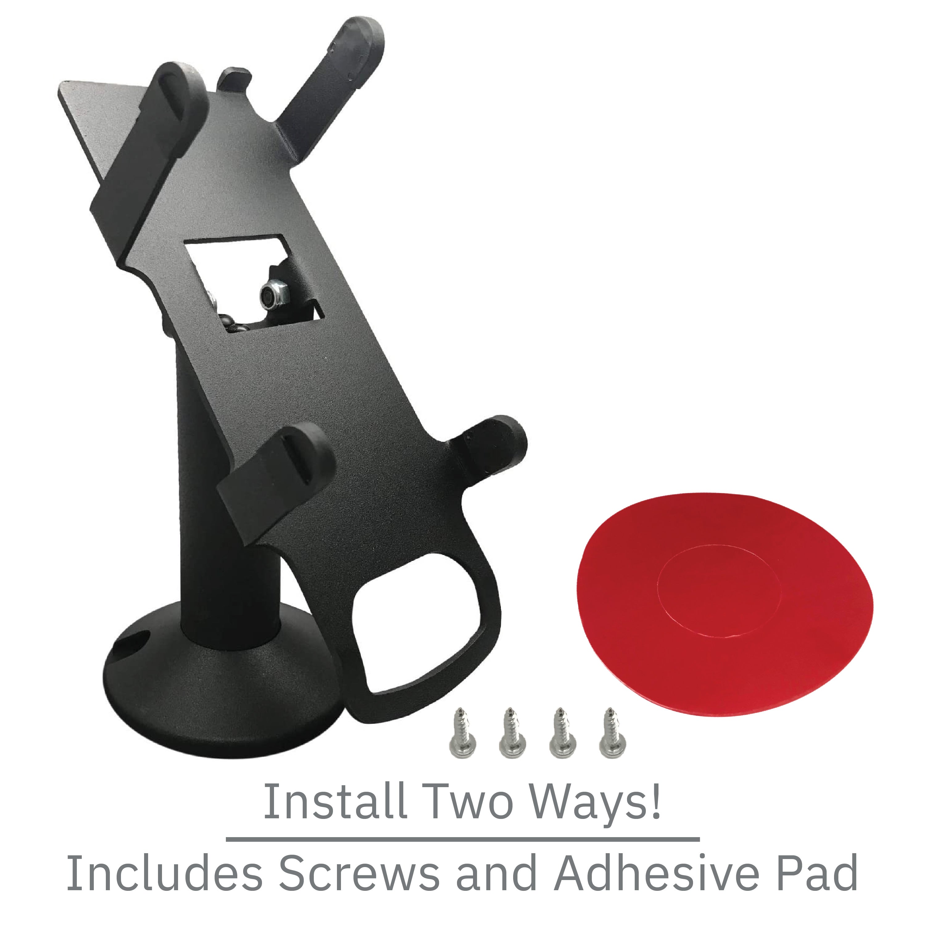 First Data FD150 Swivel and Tilt Terminal Stand with Device to Stand Security Tether Lock, Two Keys 8" (Black) - DCCSUPPLY.COM