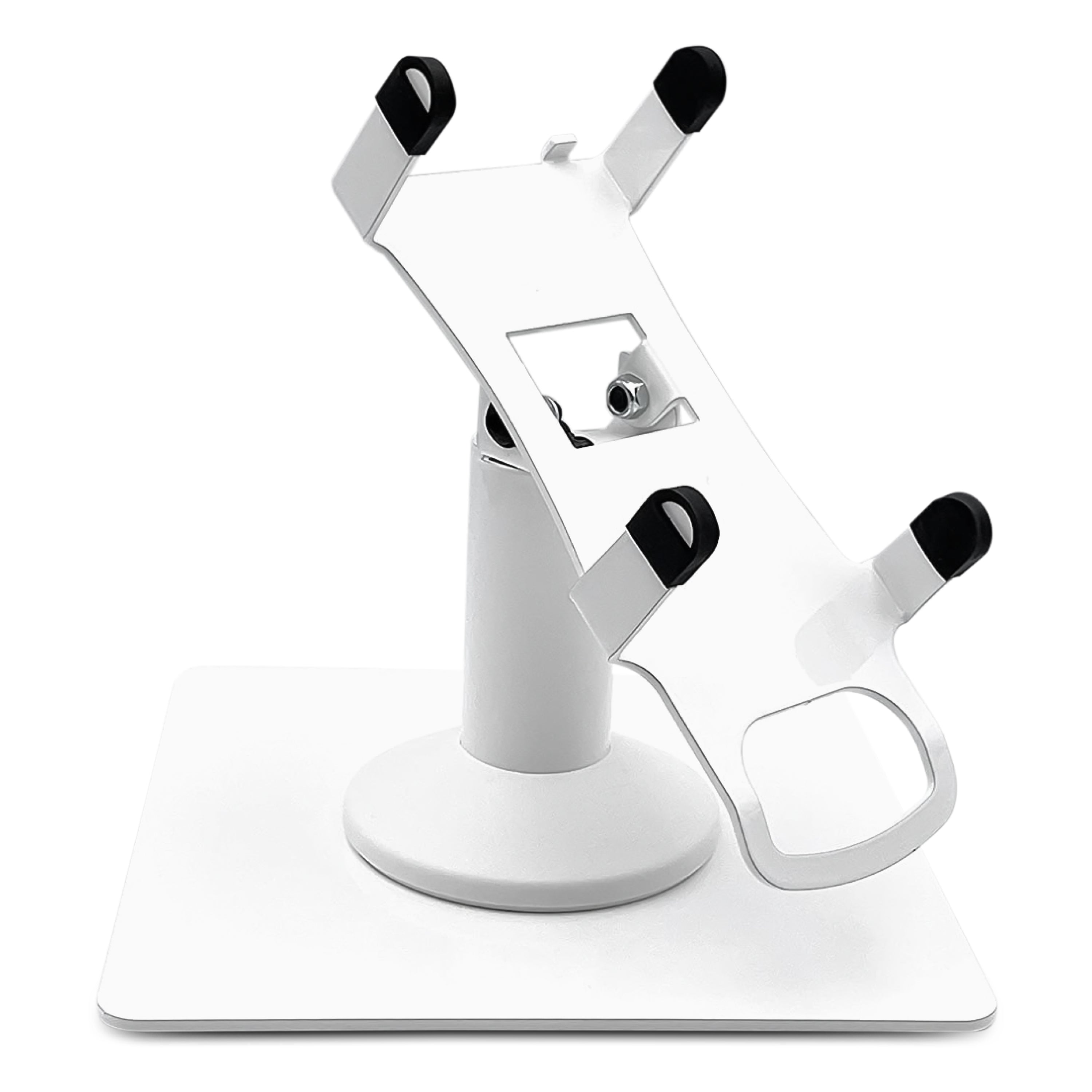 Dejavoo Z8 / Dejavoo Z11 Low Freestanding Swivel and Tilt Stand with Square Plate (White) - Fits Dejavoo Z11 HW # v1.3