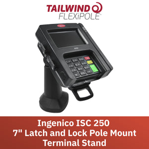 Ingenico ISC 250 7" Key Locking Pole Mount Stand