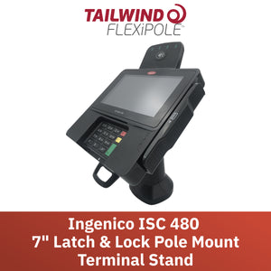 Ingenico ISC 480 7" Key Locking Pole Mount Stand