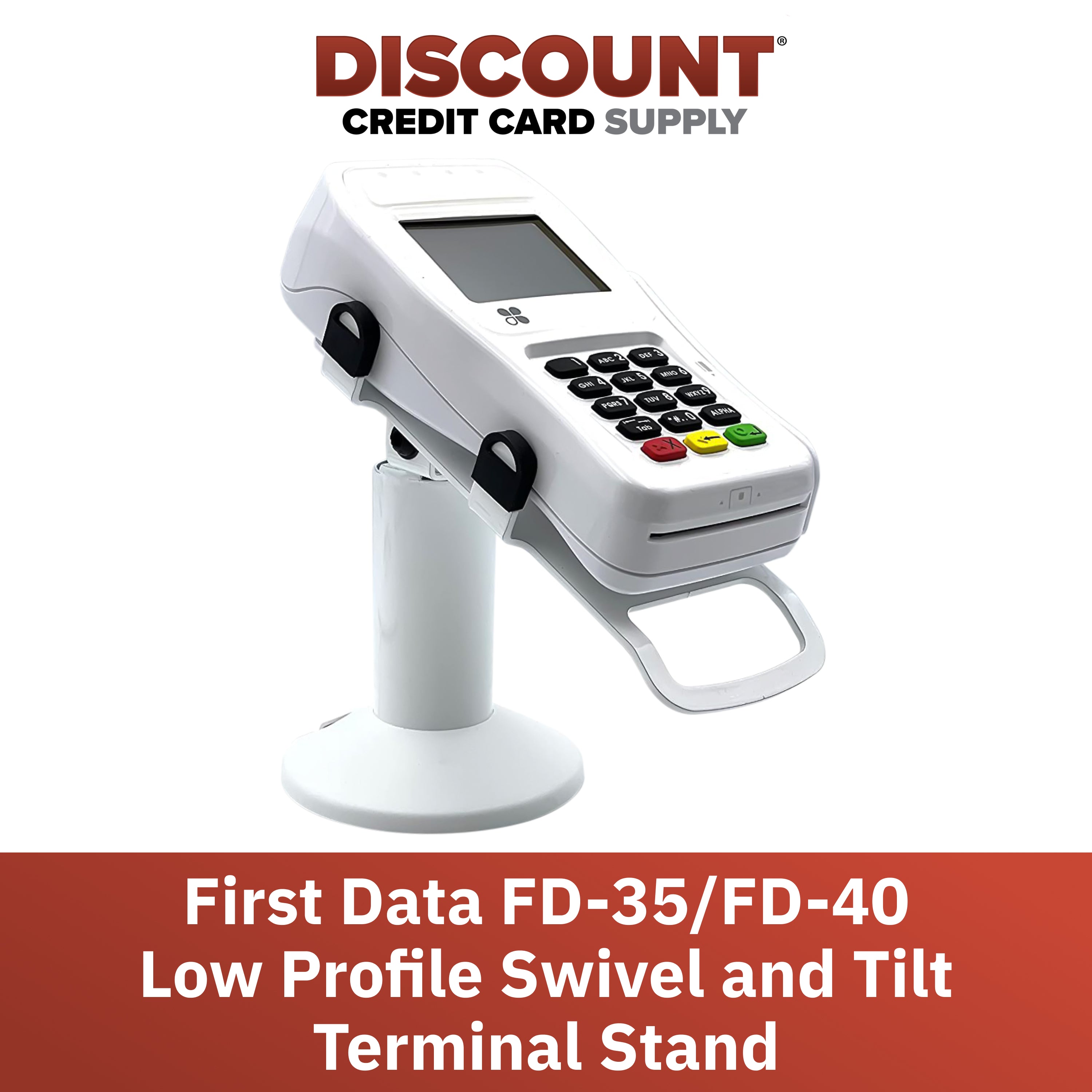 First Data FD35 / FD40 Low Swivel Stand (White)