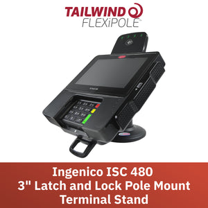 Ingenico ISC 480 3" Key Locking Compact Pole Mount Stand