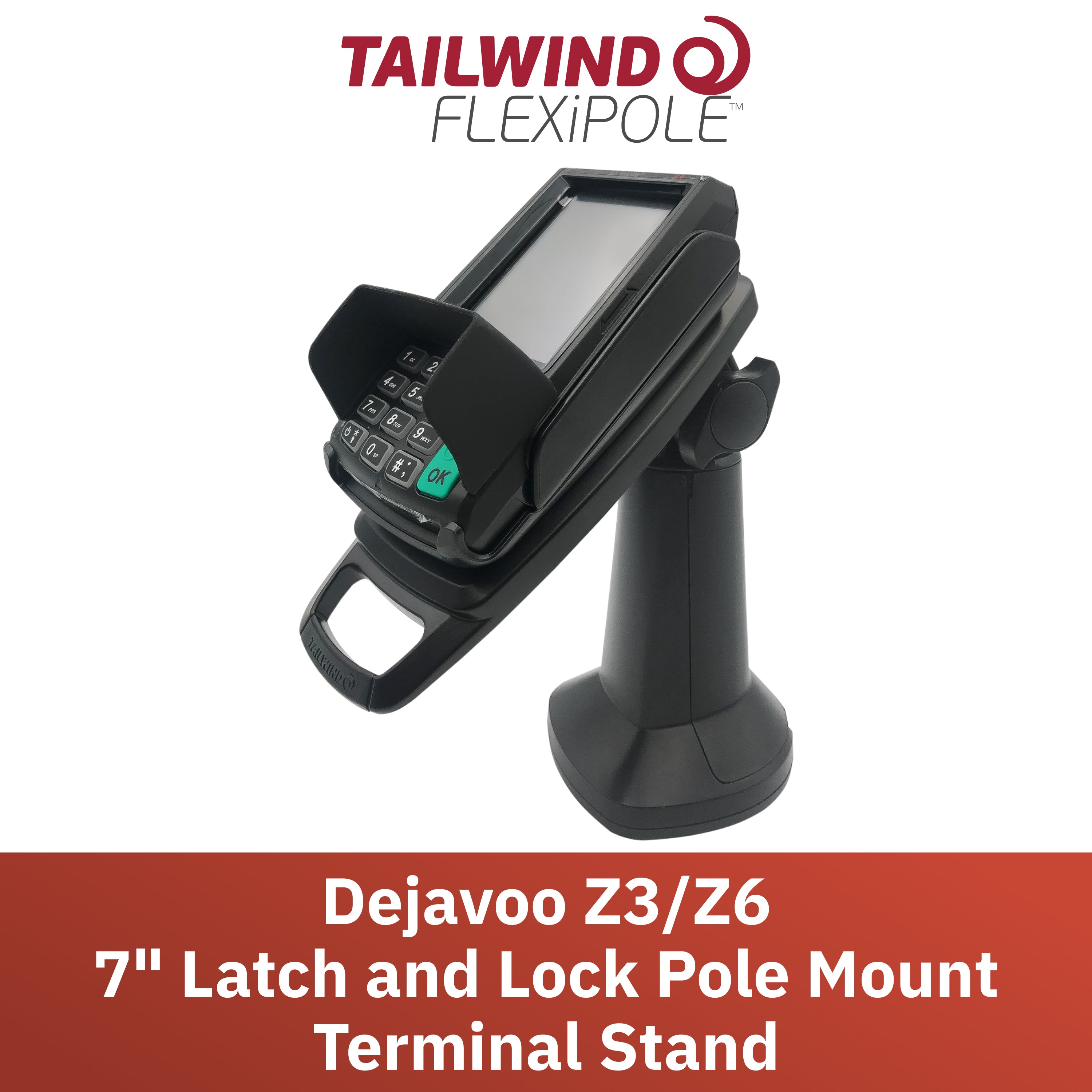 Dejavoo Z3/Z6 7" Key Locking Pole Mount Stand - Fits Dejavoo Z6 HW # v1.3