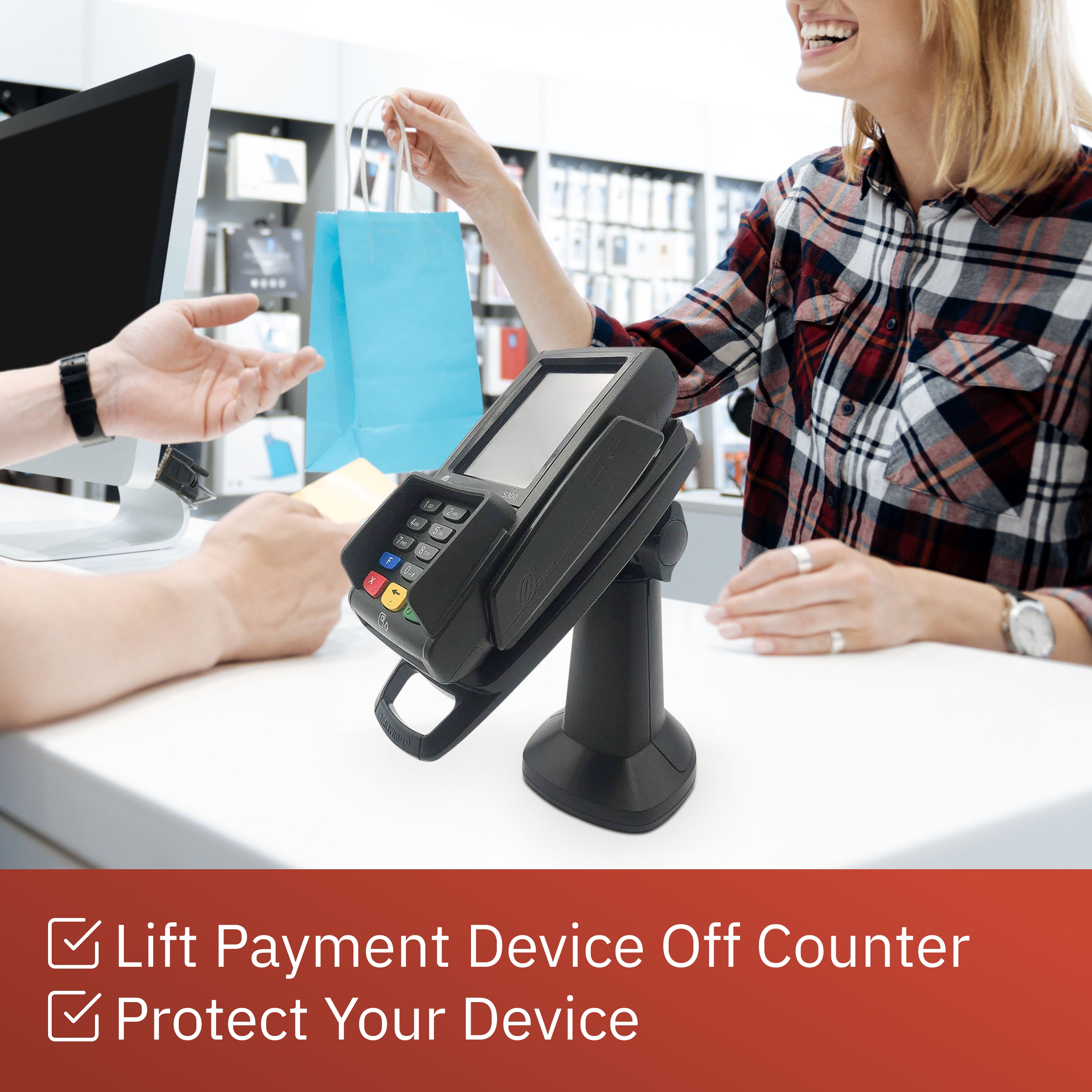 PAX S300 7" Key Locking Pole Mount Stand