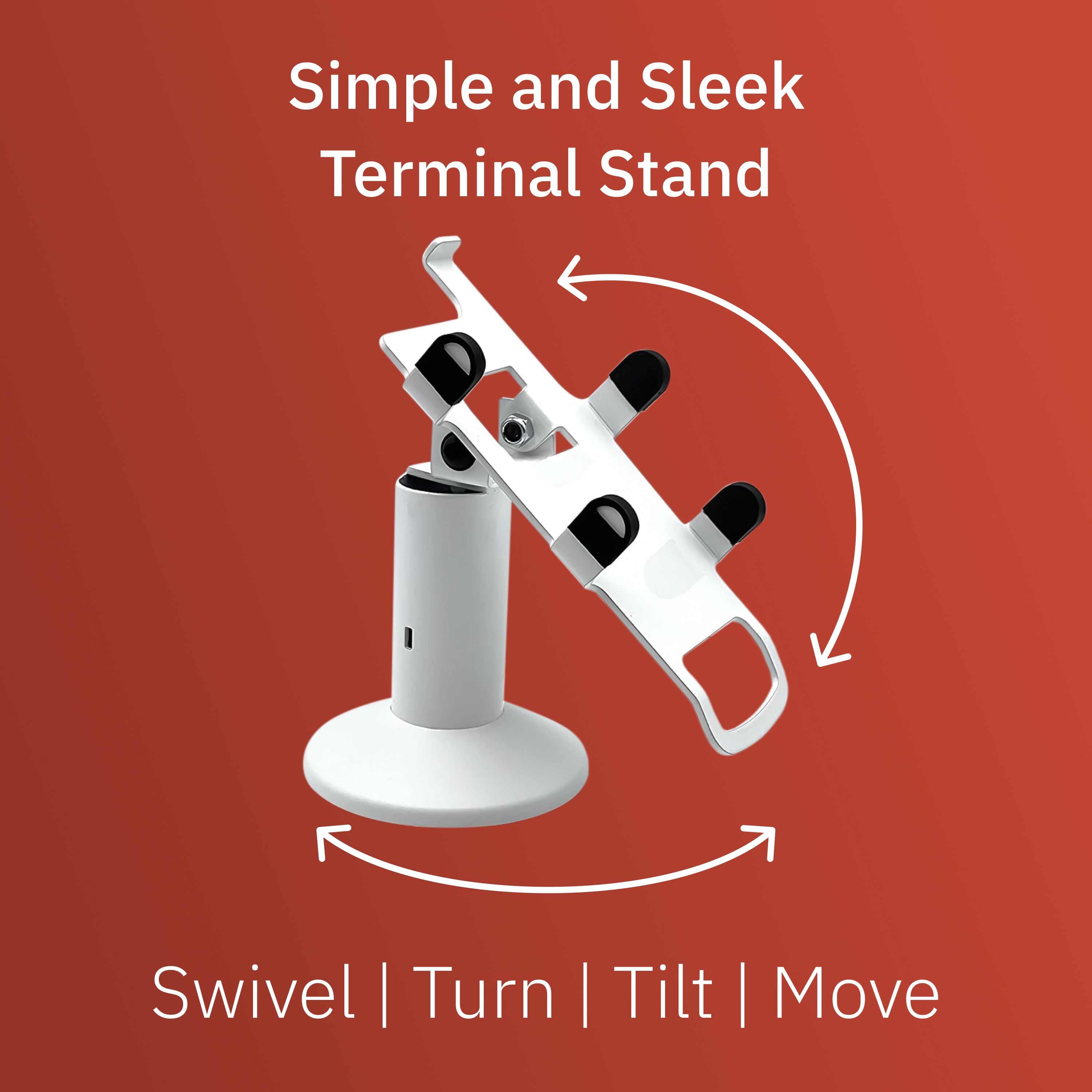 First Data FD35 & FD40 Low Swivel and Tilt Freestanding Stand with Round Plate (White)