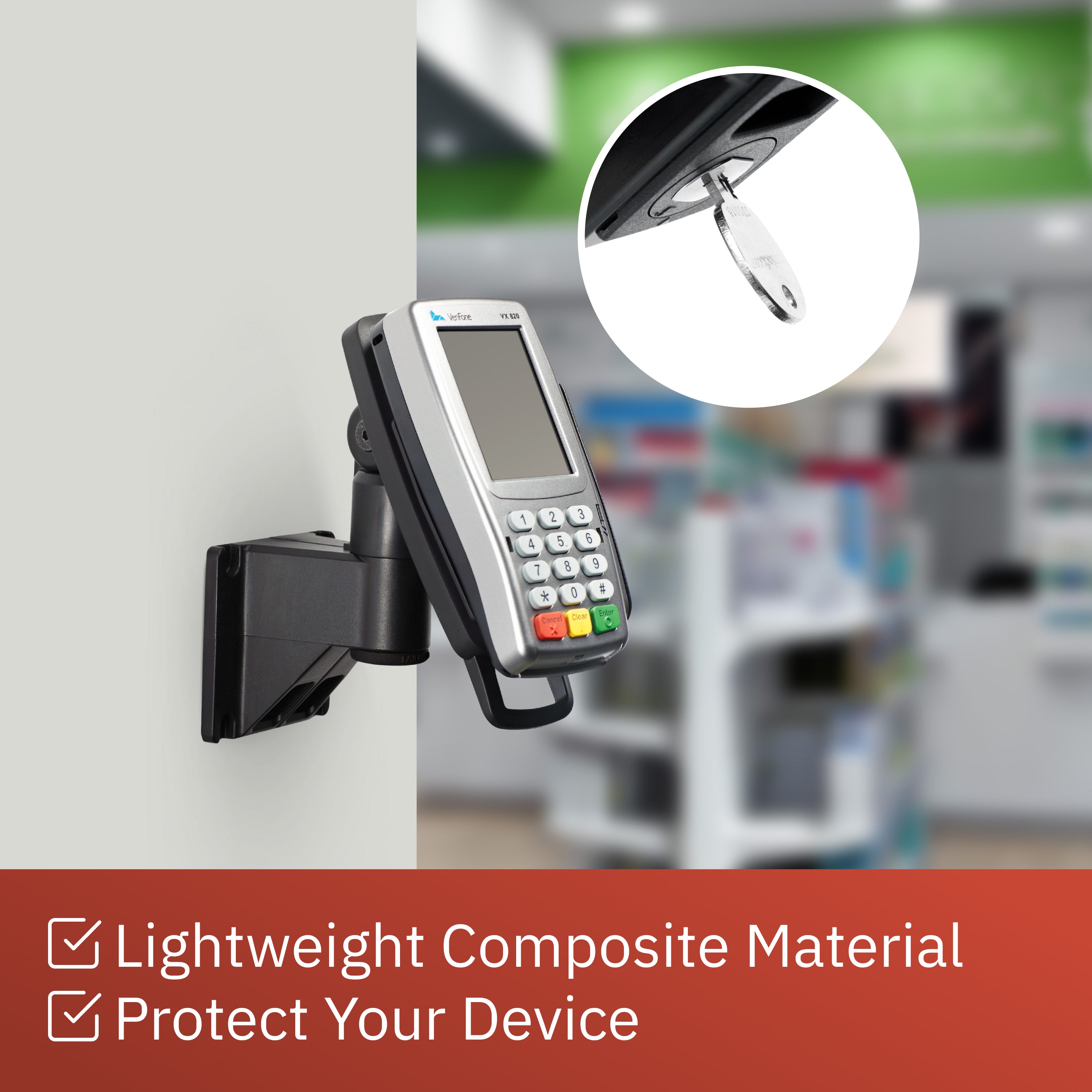 Verifone Vx820 Key Locking Wall Mount Terminal Stand - Discontinued