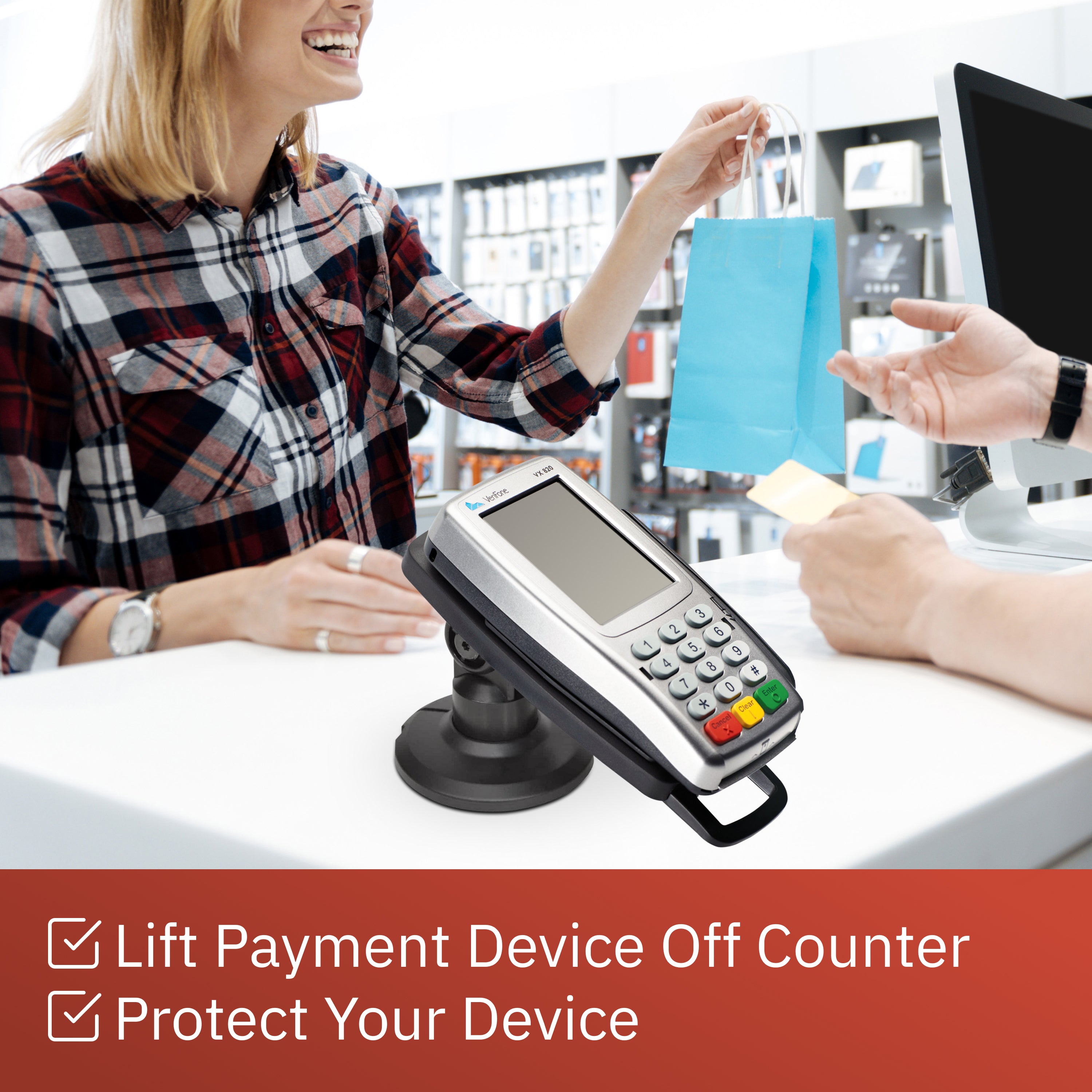 Verifone Vx820 3" Key Locking Compact Pole Mount Stand - Discontinued