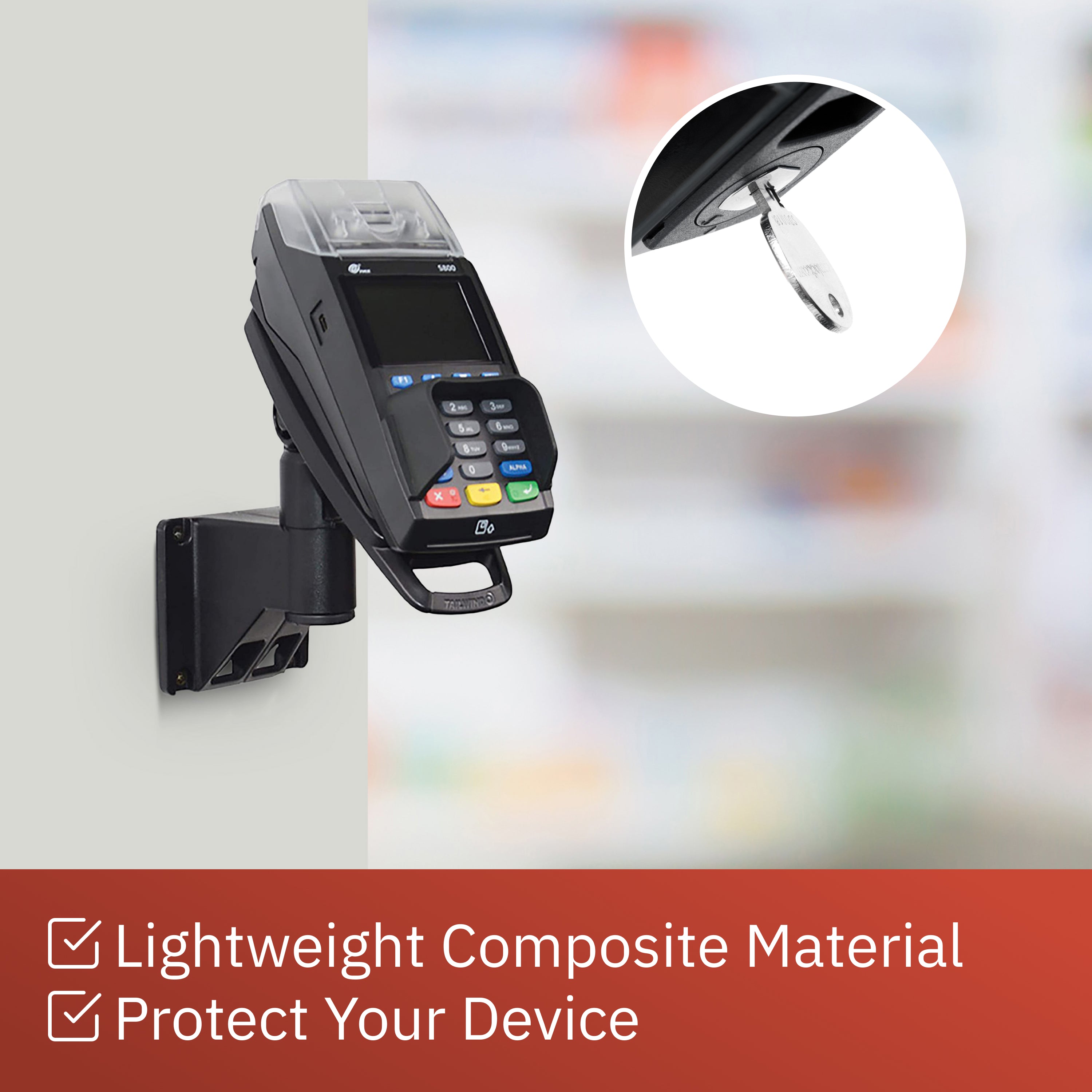 PAX S800 Key Locking Wall Mount Terminal Stand