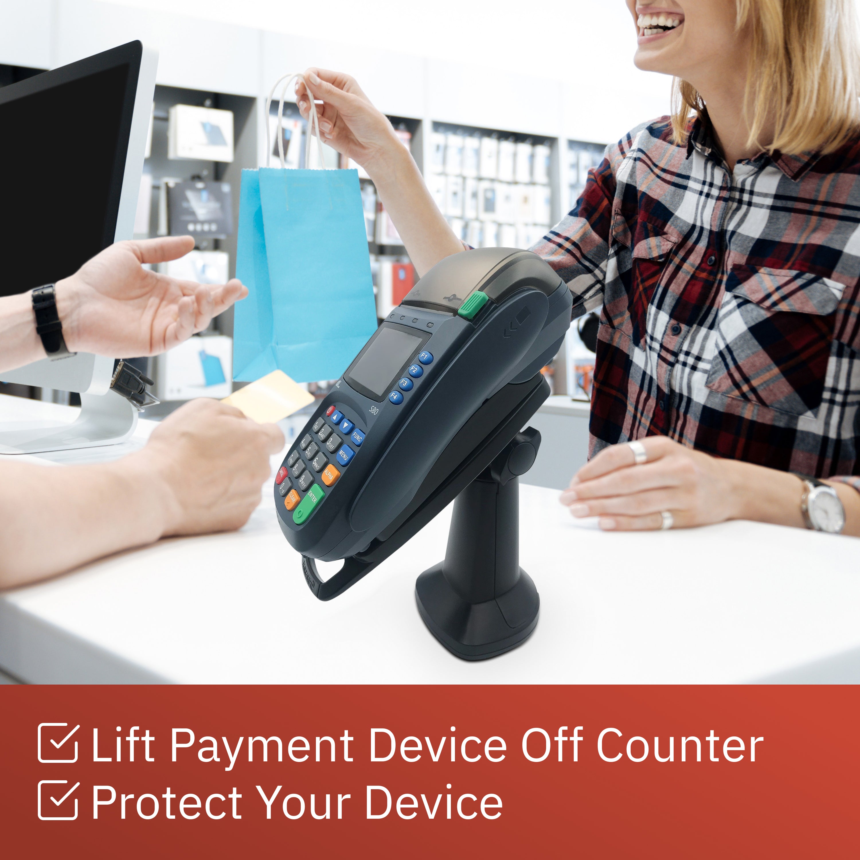 PAX S80 7" Key Locking Pole Mount Stand