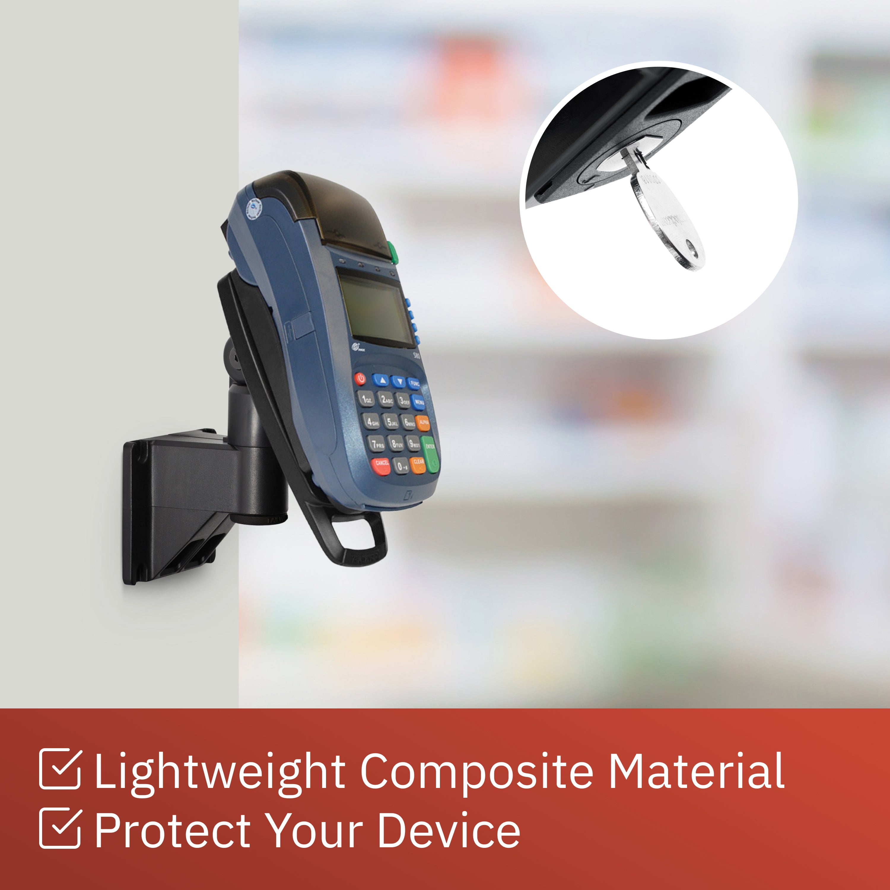 PAX S80 Key Locking Wall Mount Terminal Stand