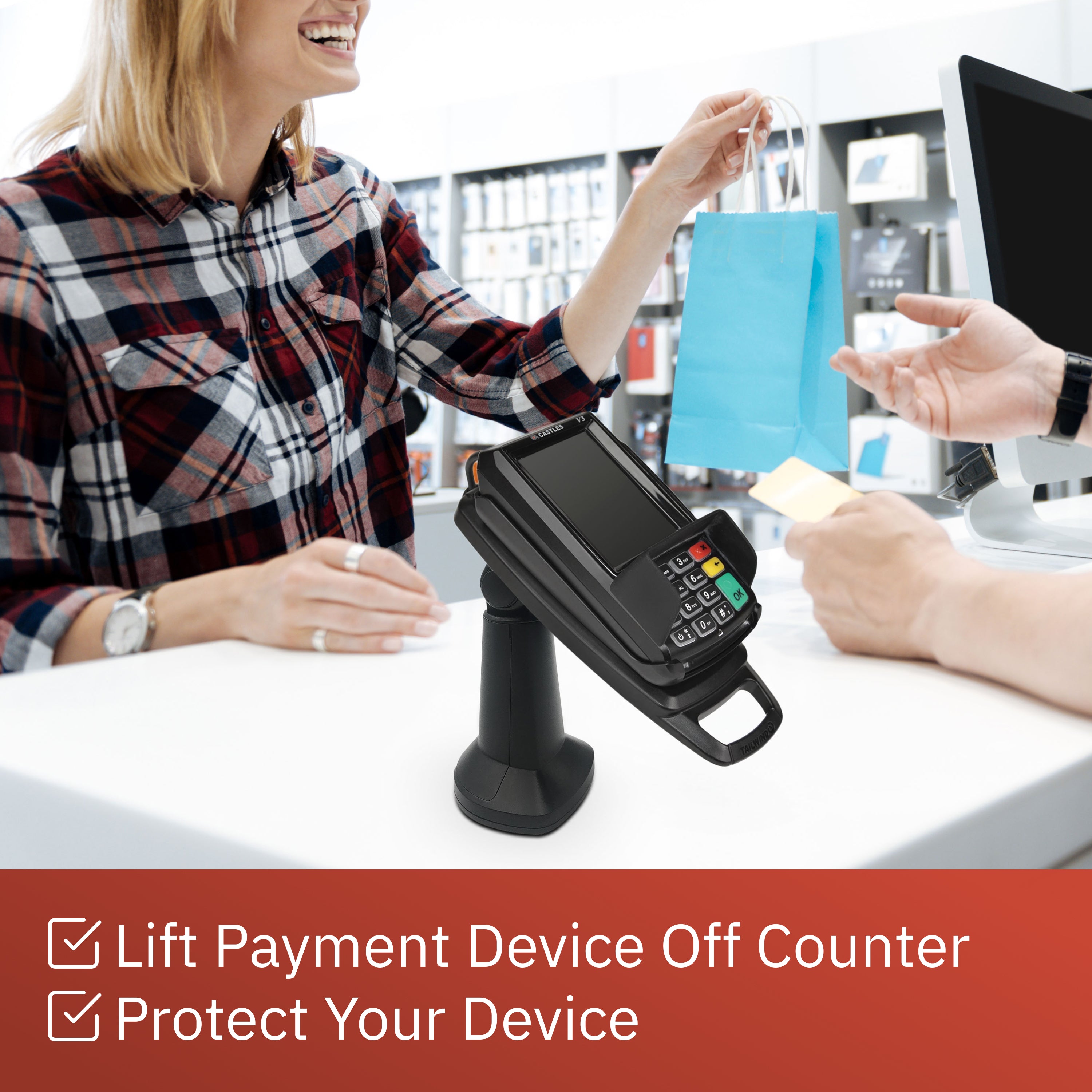 Dejavoo Z3/Z6 7" Key Locking Pole Mount Stand - Fits Dejavoo Z6 HW # v1.3