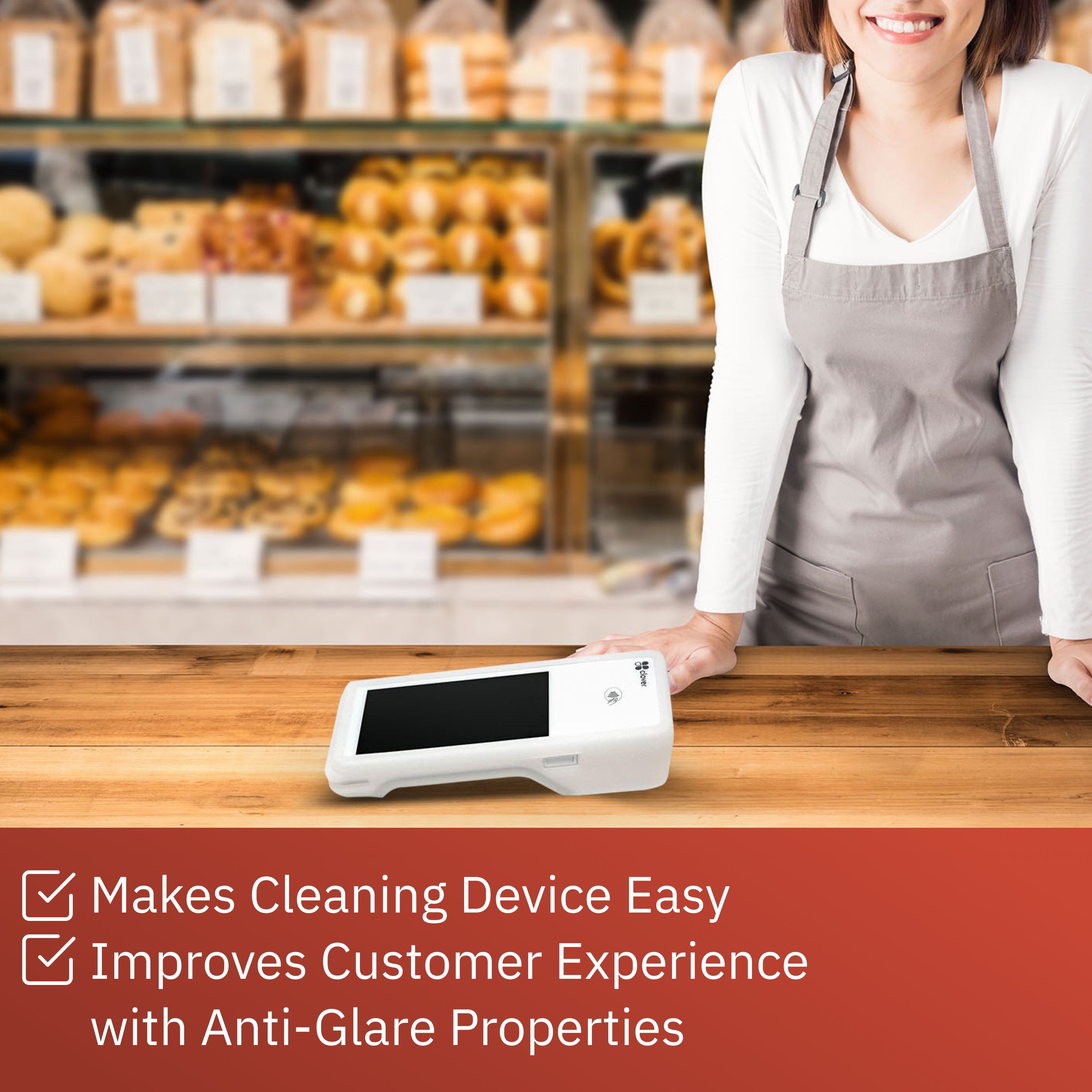 Clover Flex ® Silicone Sleeve and Screen Protector for C401U POS