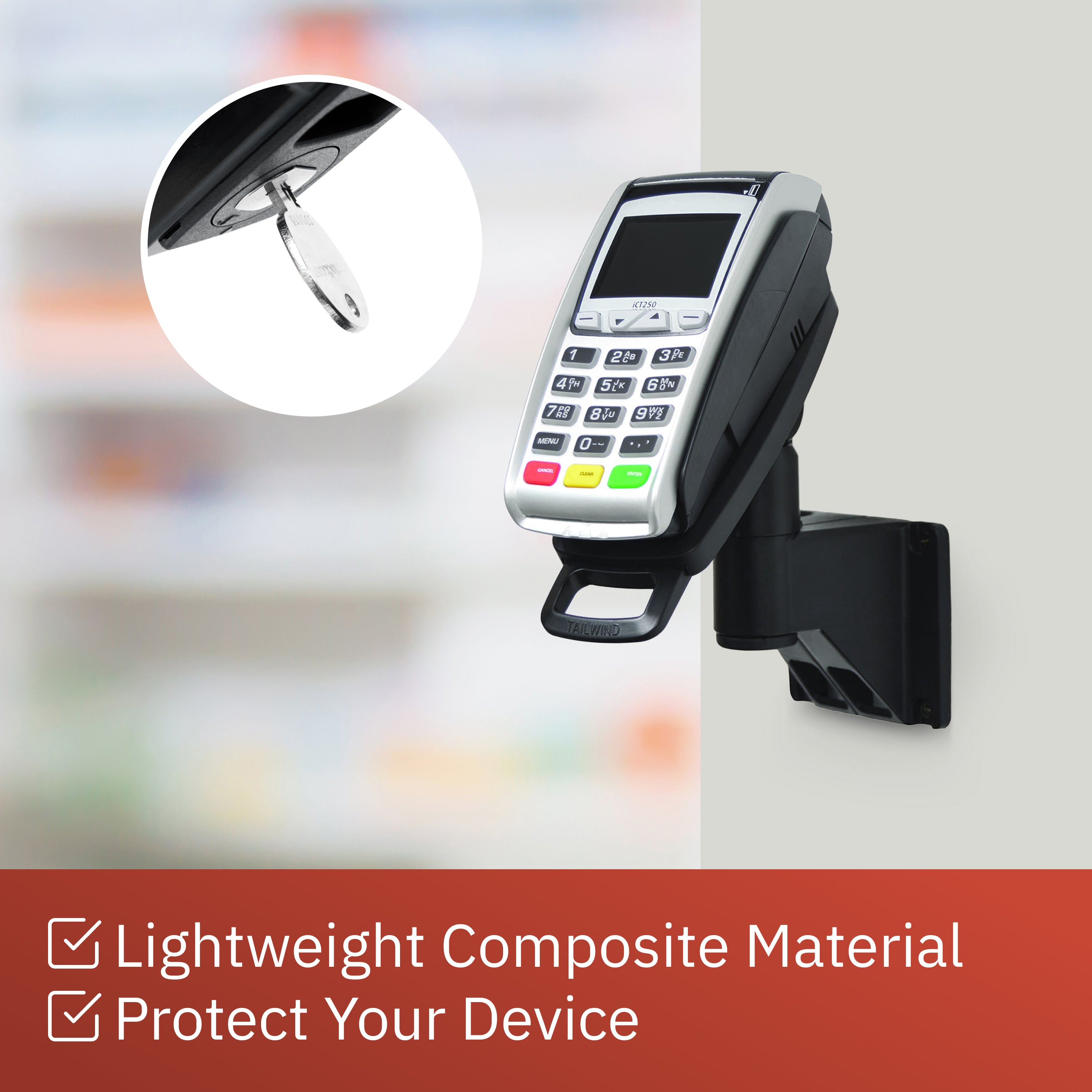 Ingenico ICT 220/ICT 250 Key Locking Wall Mount Terminal Stand