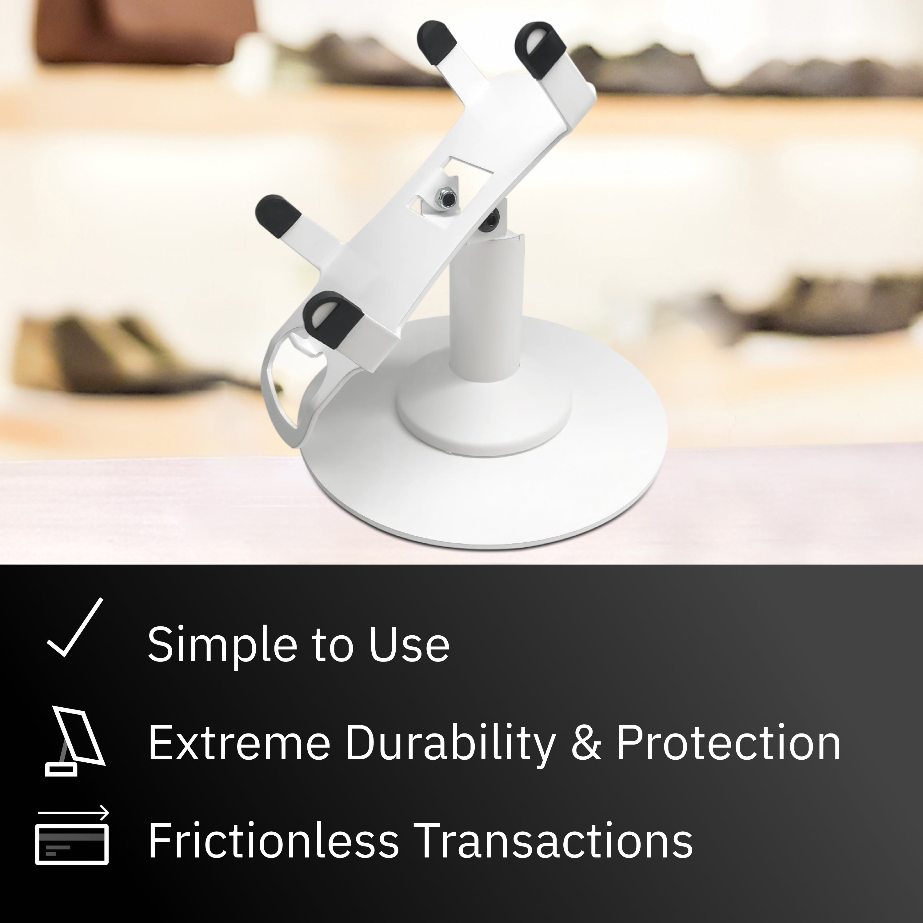PAX A80 Low Freestanding Swivel Stand with Round Plate (White)