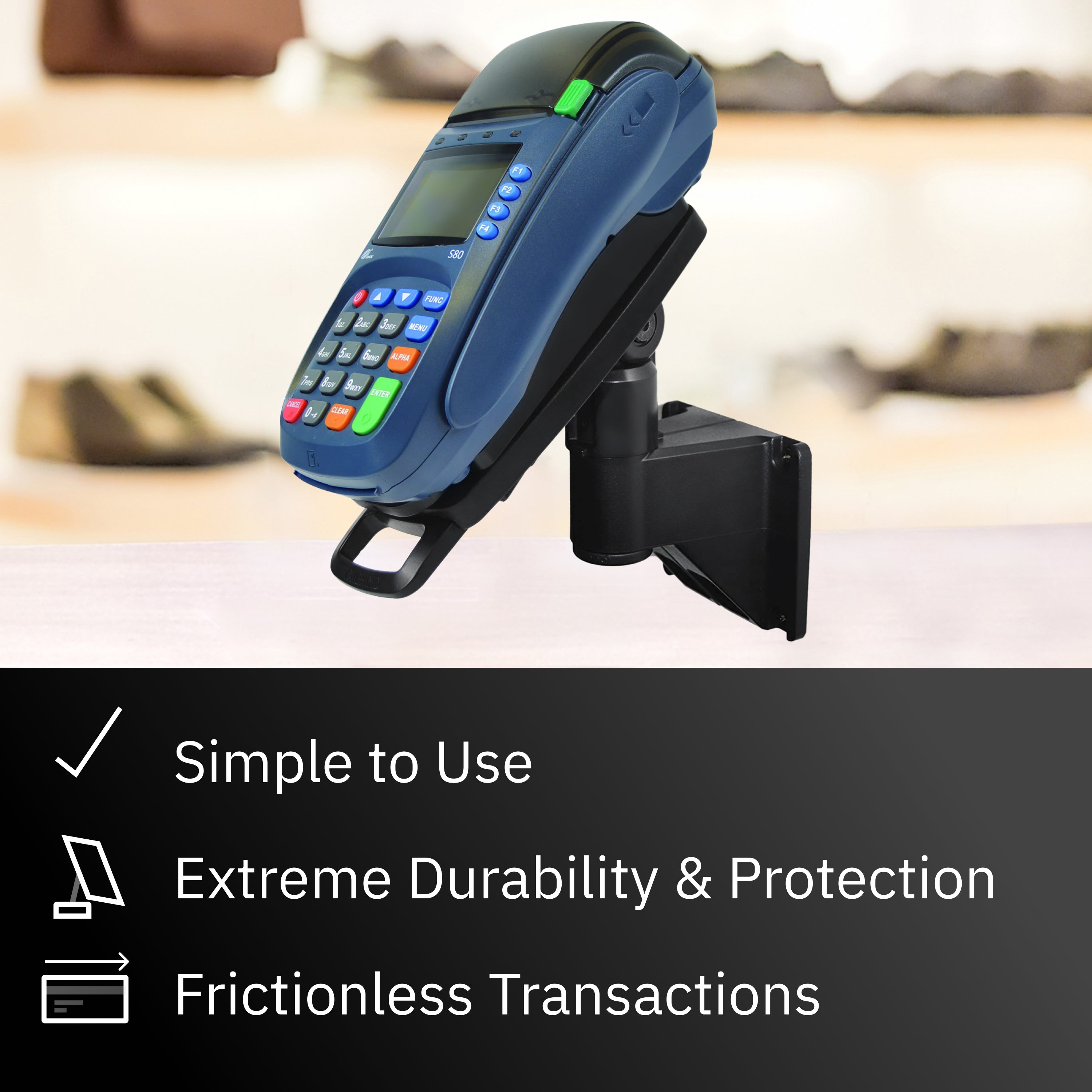 PAX S80 Key Locking Wall Mount Terminal Stand