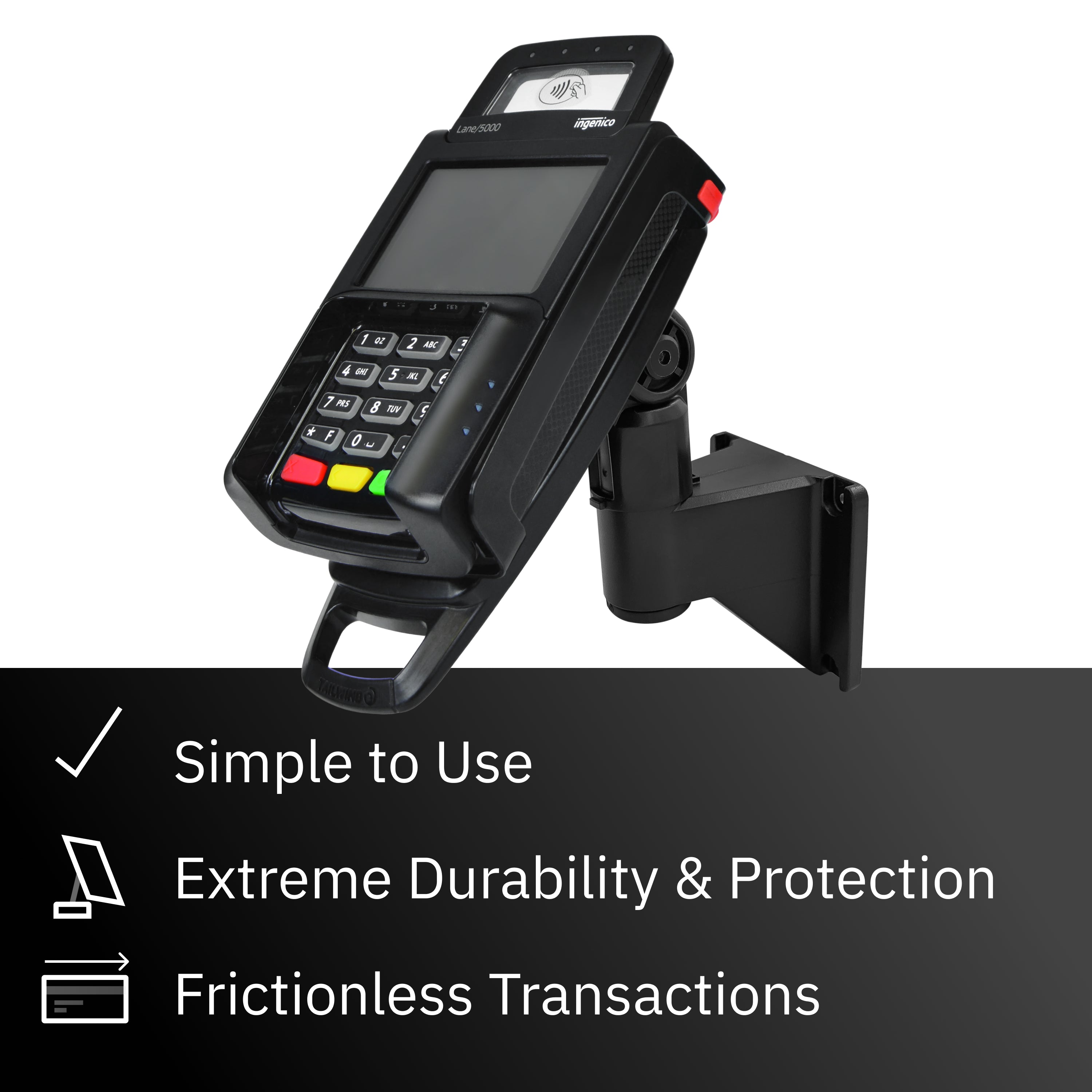 Ingenico Lane 5000 Key Locking Wall Mount Terminal Stand